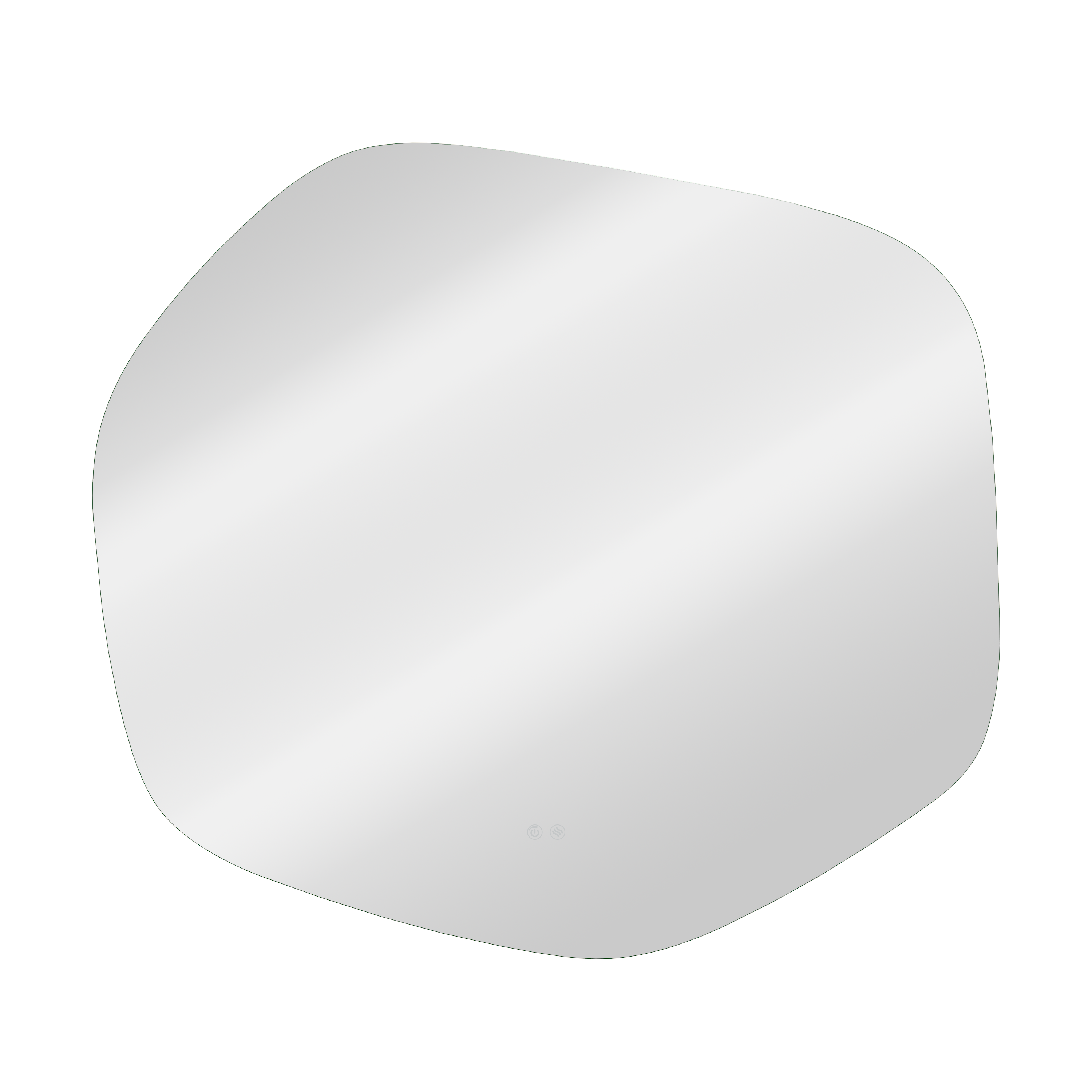 Specchio con illuminazione integrata bagno asimmetrico Meteora SENSEA L 100 x H 90 x P 3 cm grigio / argento - 8