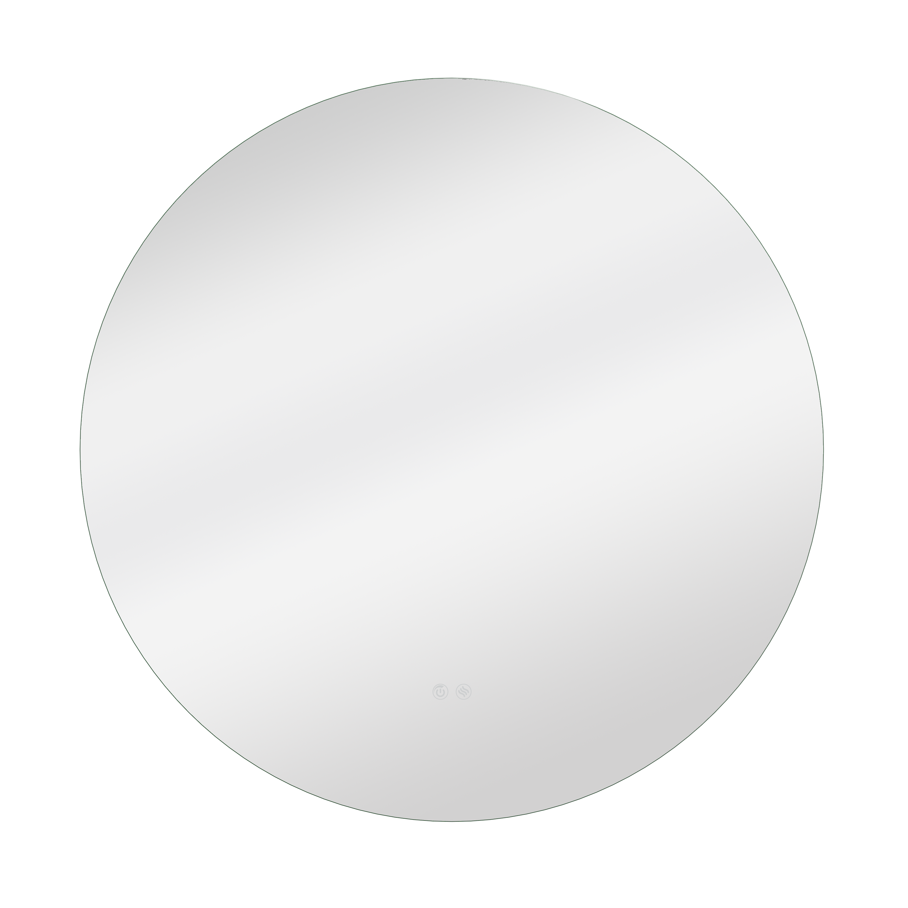 Specchio con illuminazione integrata bagno tondo Modern SENSEA L 80 x H 80 x P 3 cm grigio / argento - 5