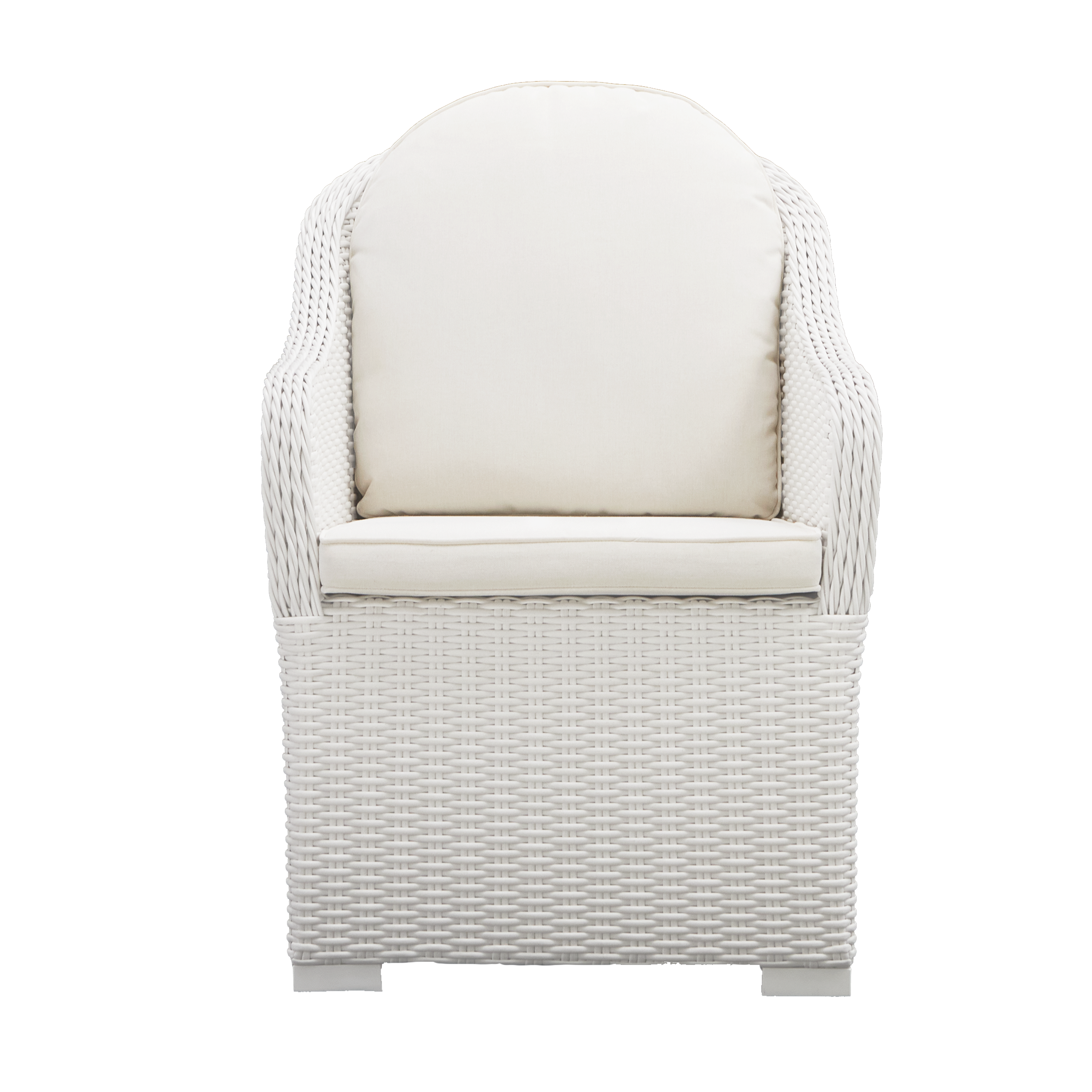 Poltrona da giardino con cuscino bianco e braccioli Luma NATERIAL da 2 posti, struttura in alluminio seduta in rattan sintetico bianco, L 57 x H 88 x P 59.5 cm, set da 2 pezzi - 7