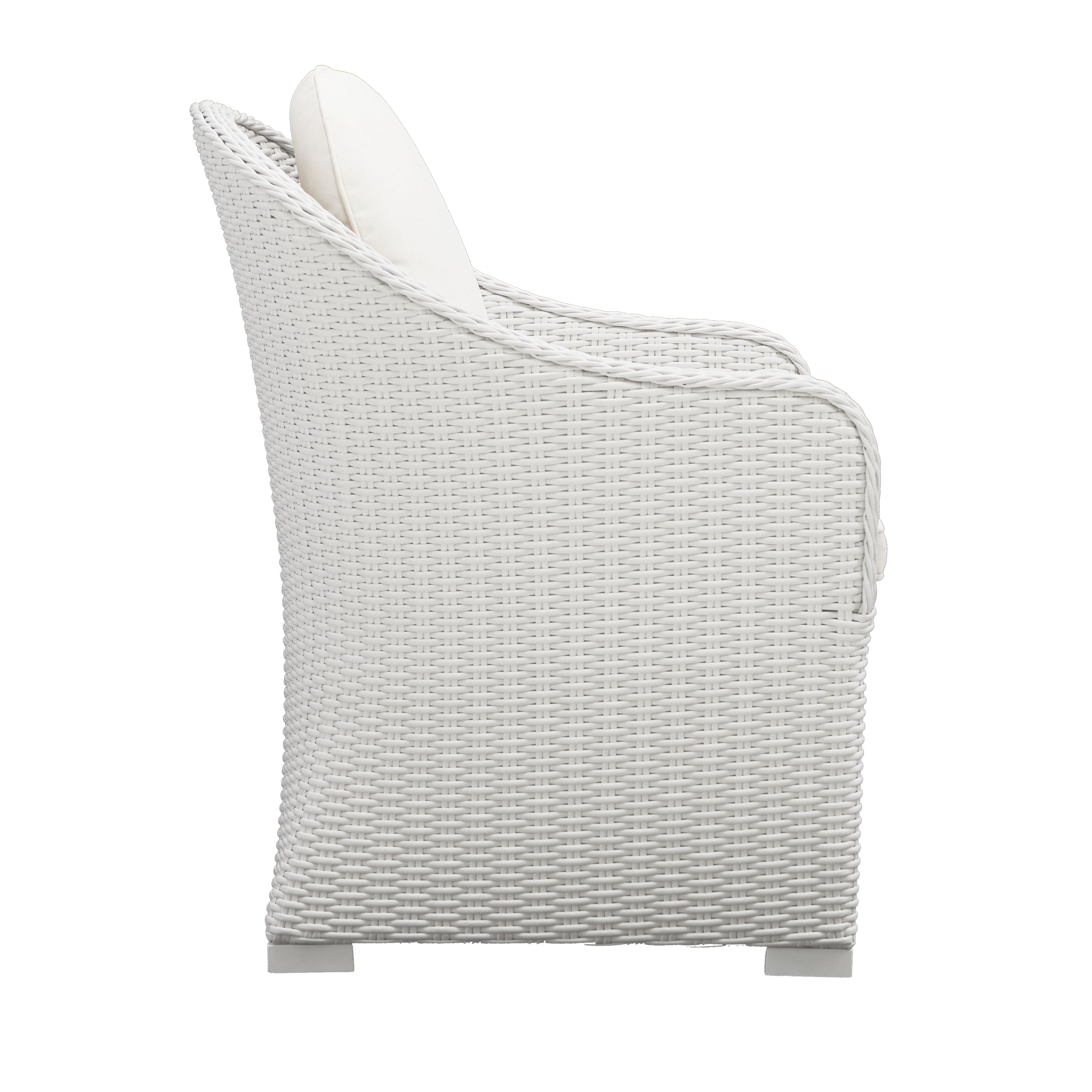 Poltrona da giardino con cuscino bianco e braccioli Luma NATERIAL da 2 posti, struttura in alluminio seduta in rattan sintetico bianco, L 57 x H 88 x P 59.5 cm, set da 2 pezzi - 6