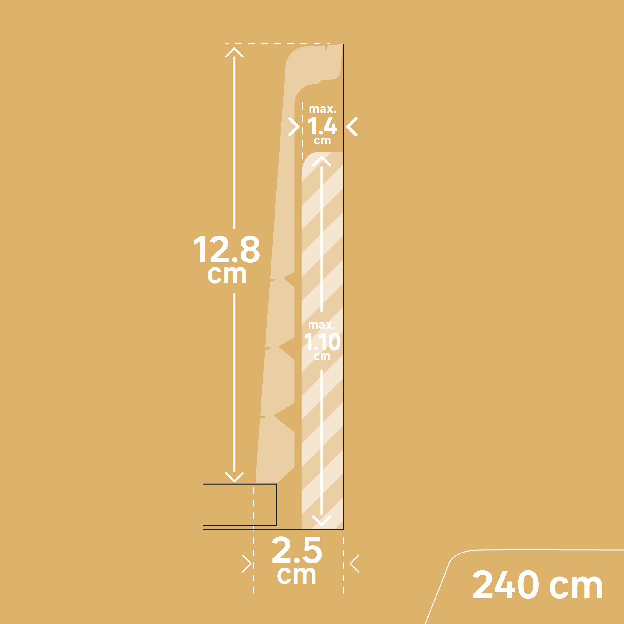 Surplinthe de rénovation mdf, blanche, H. 12.9 cm x L. 2.4 m, Ep.26 mm ARTENS - 5