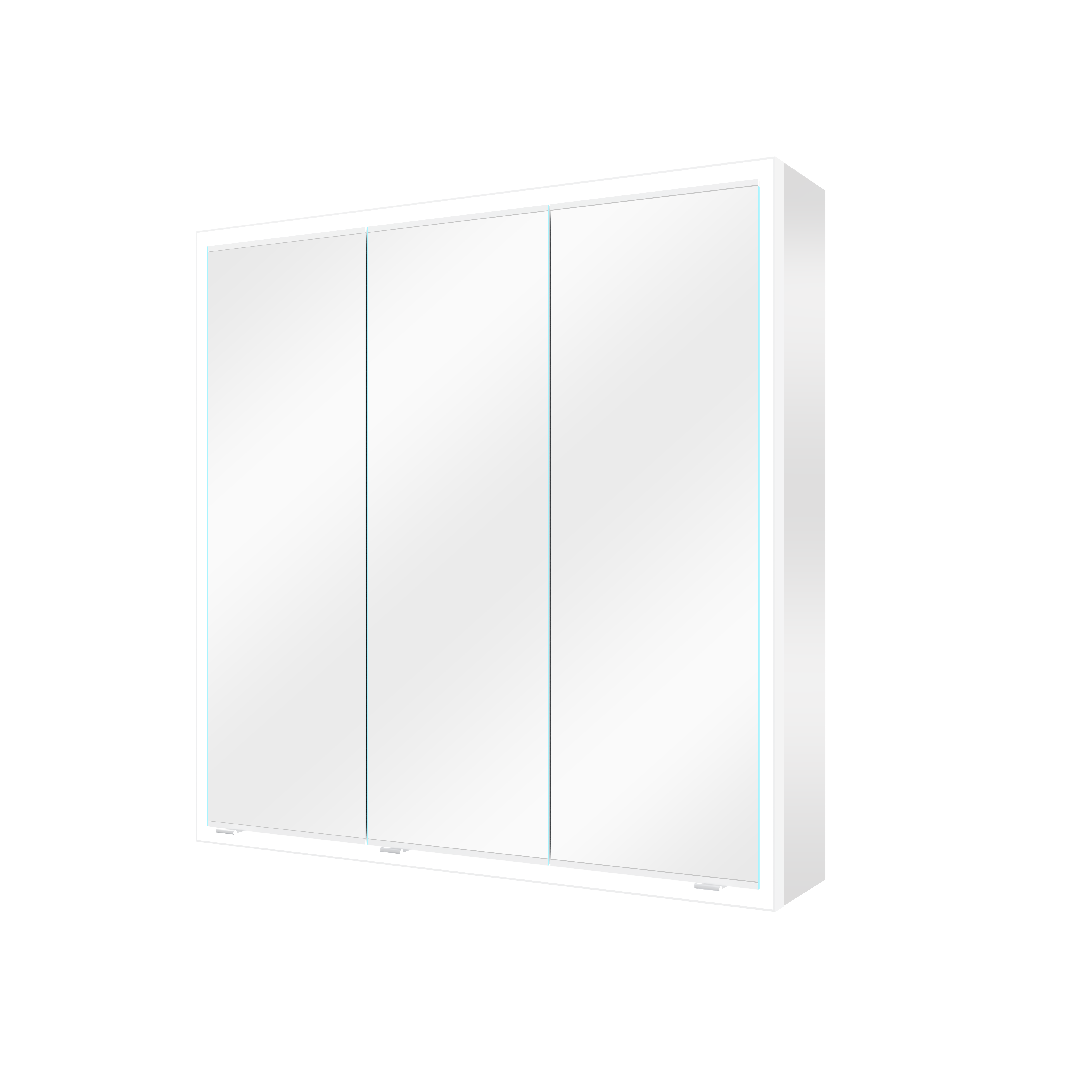 Specchio Contenitore Remix Con Illuminazione Remix SENSEA bianco L 80 x H 80 x P 16.9 cm - 6