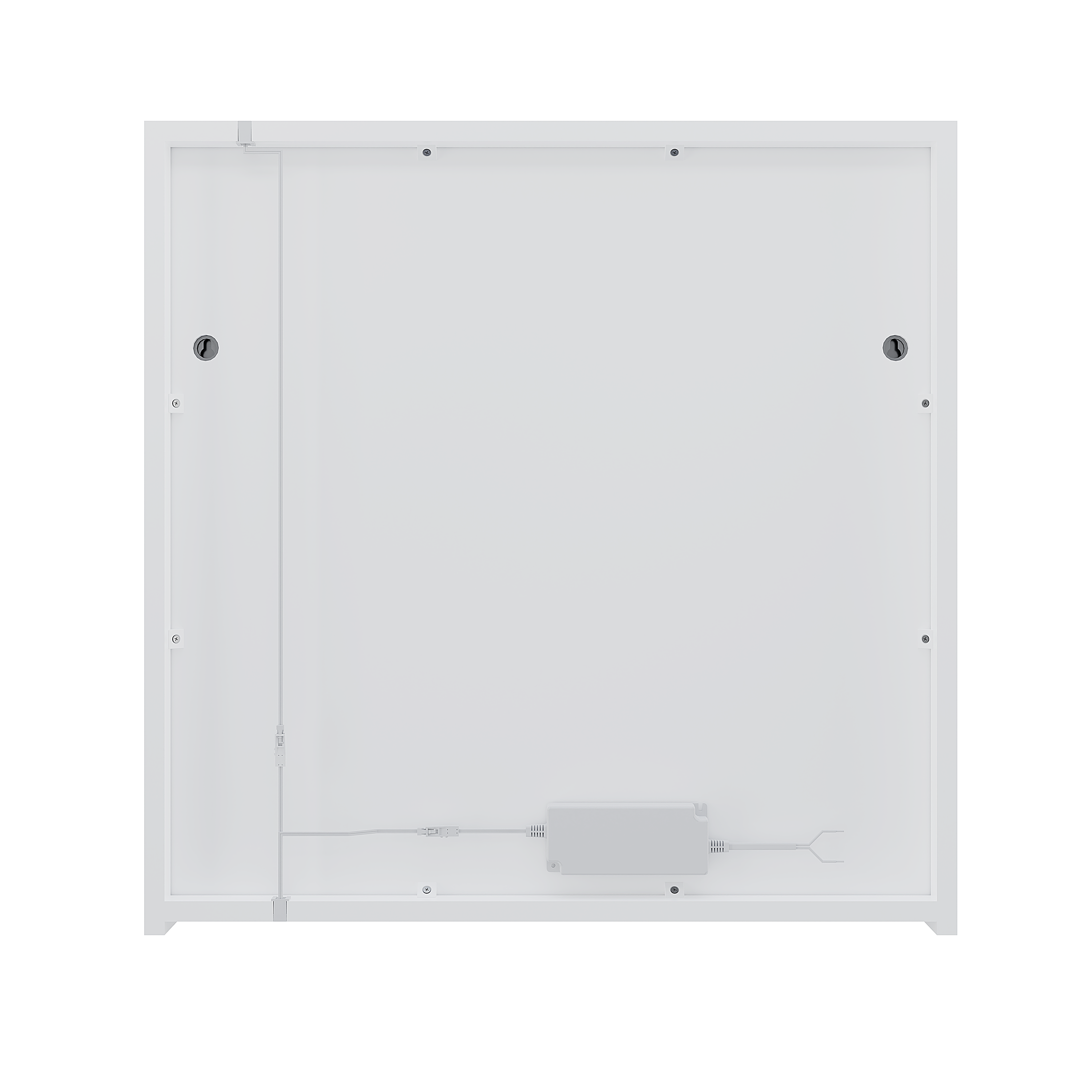 Armoire led 2p de toilette lumineuse l. 60 cm l. 60 cm H. 60 cm P. 17 cm, blanc  - 4