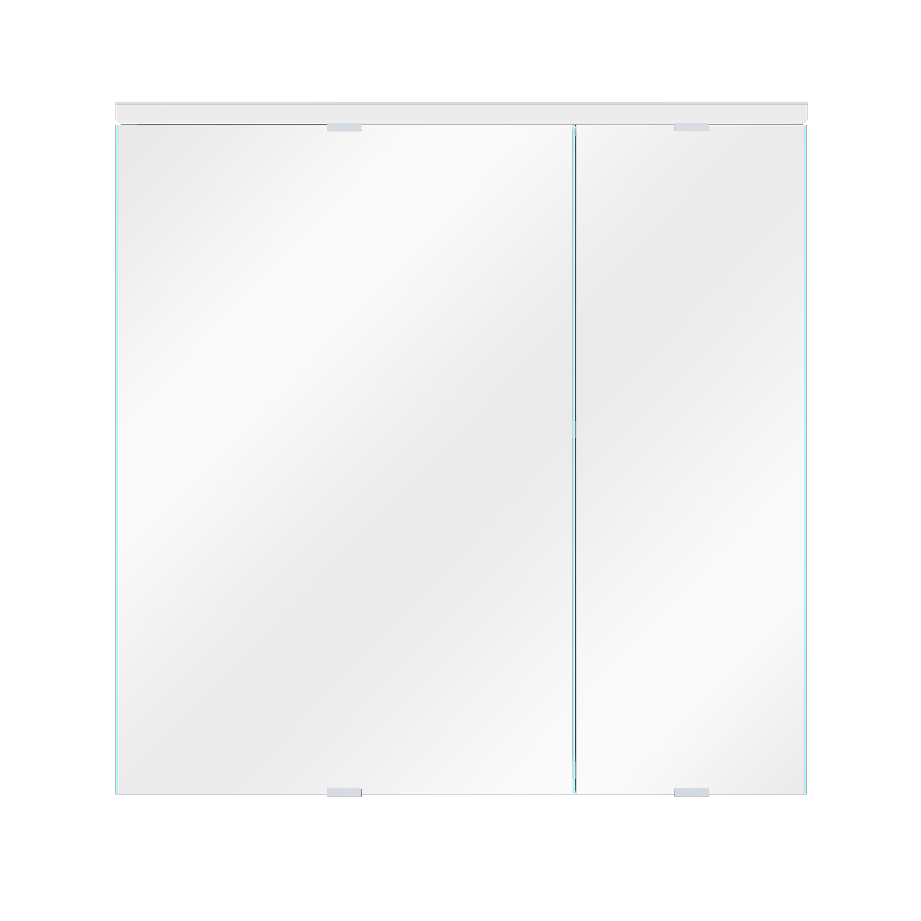 Armoire led 2p de toilette lumineuse l. 60 cm l. 60 cm H. 60 cm P. 17 cm, blanc  - 8