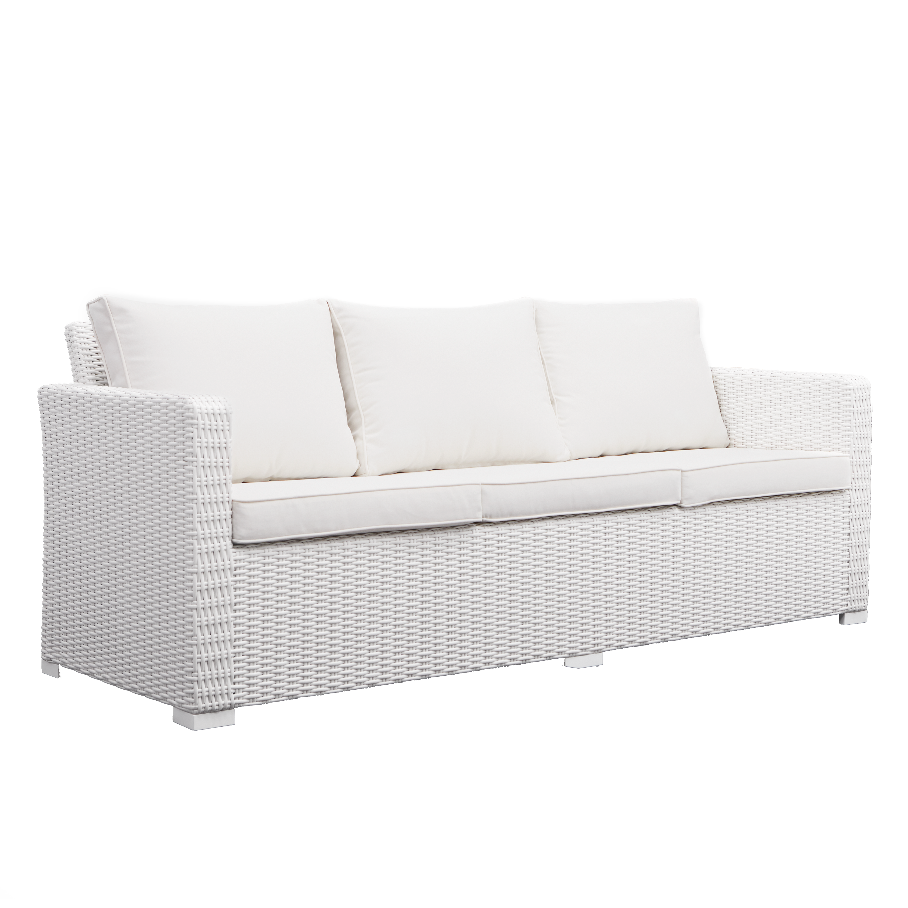 Sofá de jardín naterial luma de aluminio blanco 3 plazas