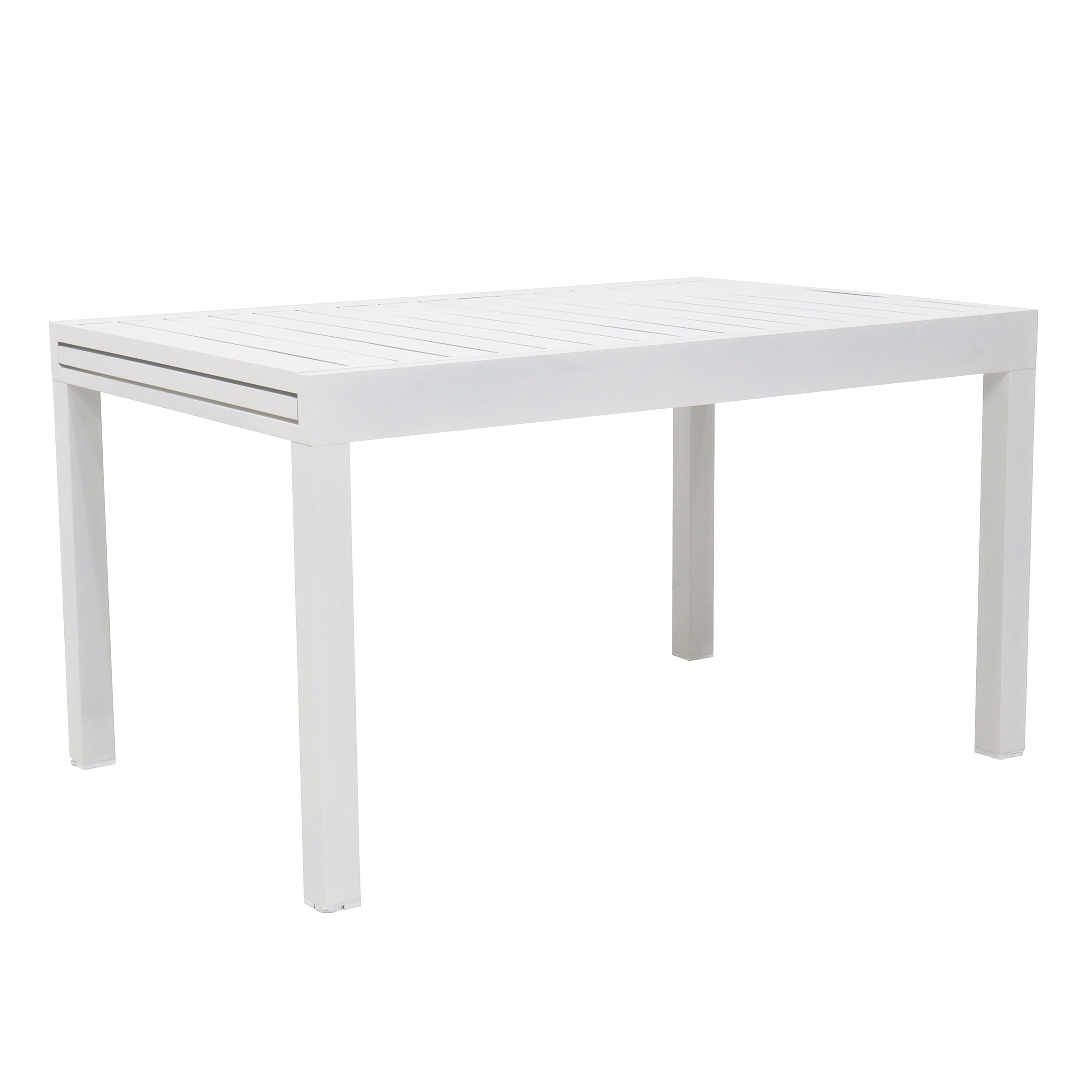 Mesa de jardín extensible naterial lyra ii de aluminio blanco 135/270x75x90 cm