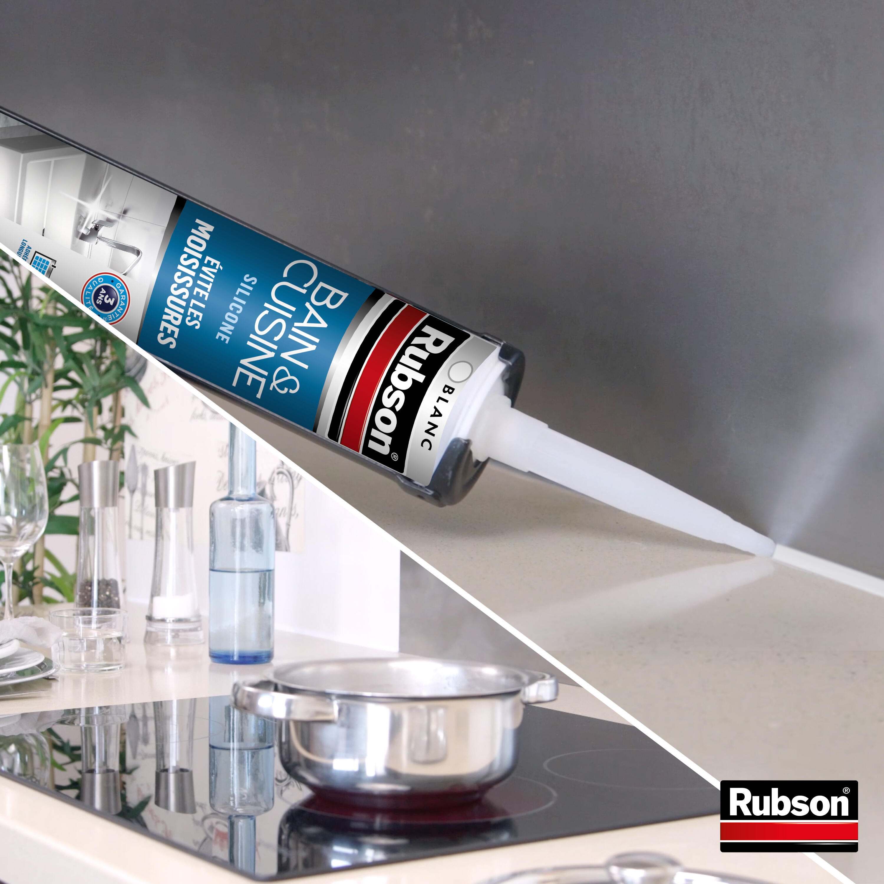 Silicone Bain et cuisine RUBSON blanc, 560 ml - 4