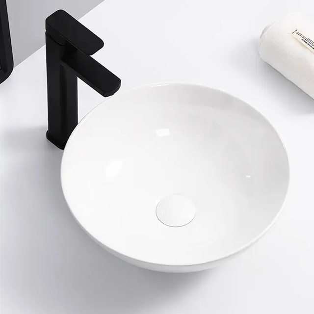 Umywalka nablatowa 38 cm biała New Essential Round SENSEA