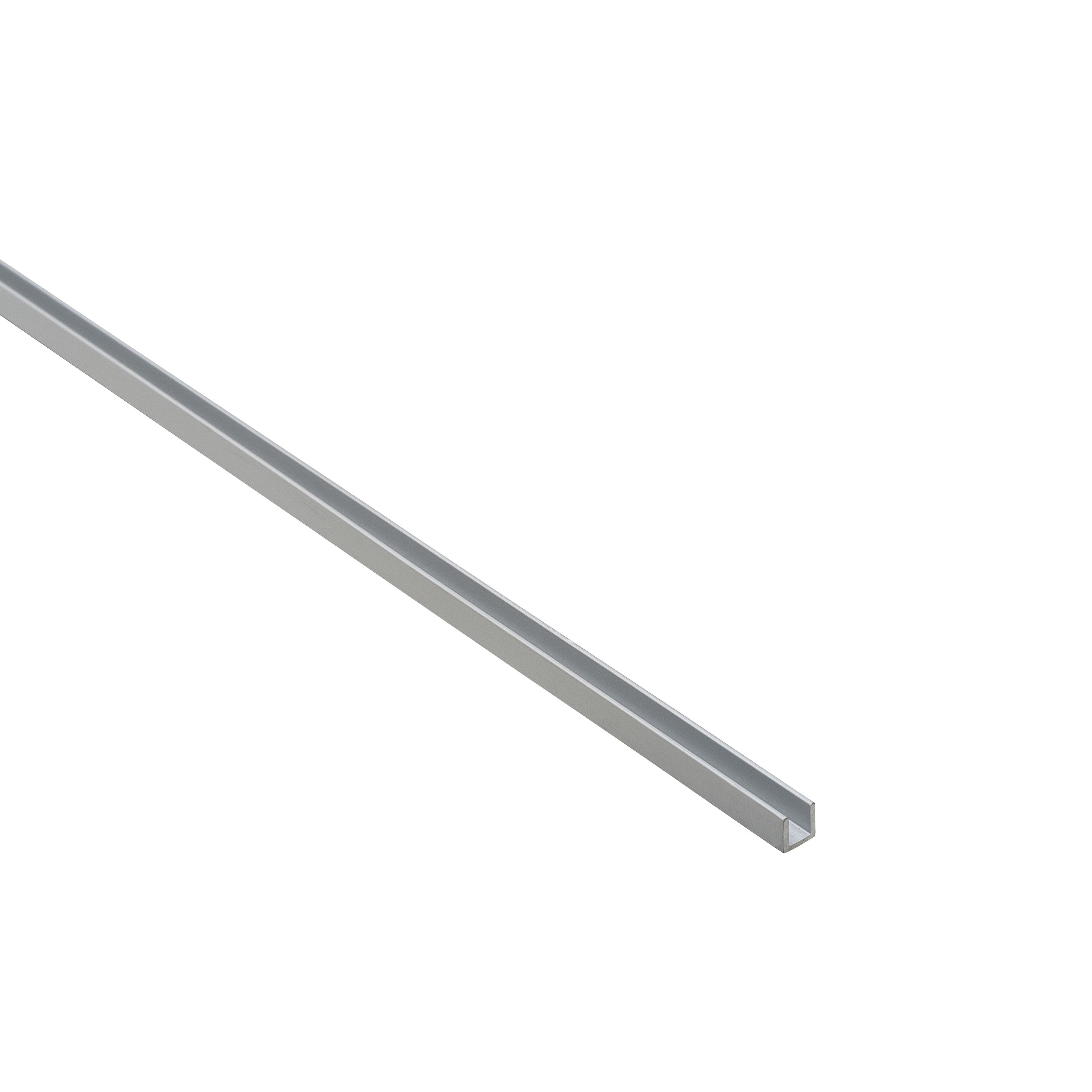 Perfil forma de en u de aluminio plata, alt. 6 x an.6 x l.1000 mm