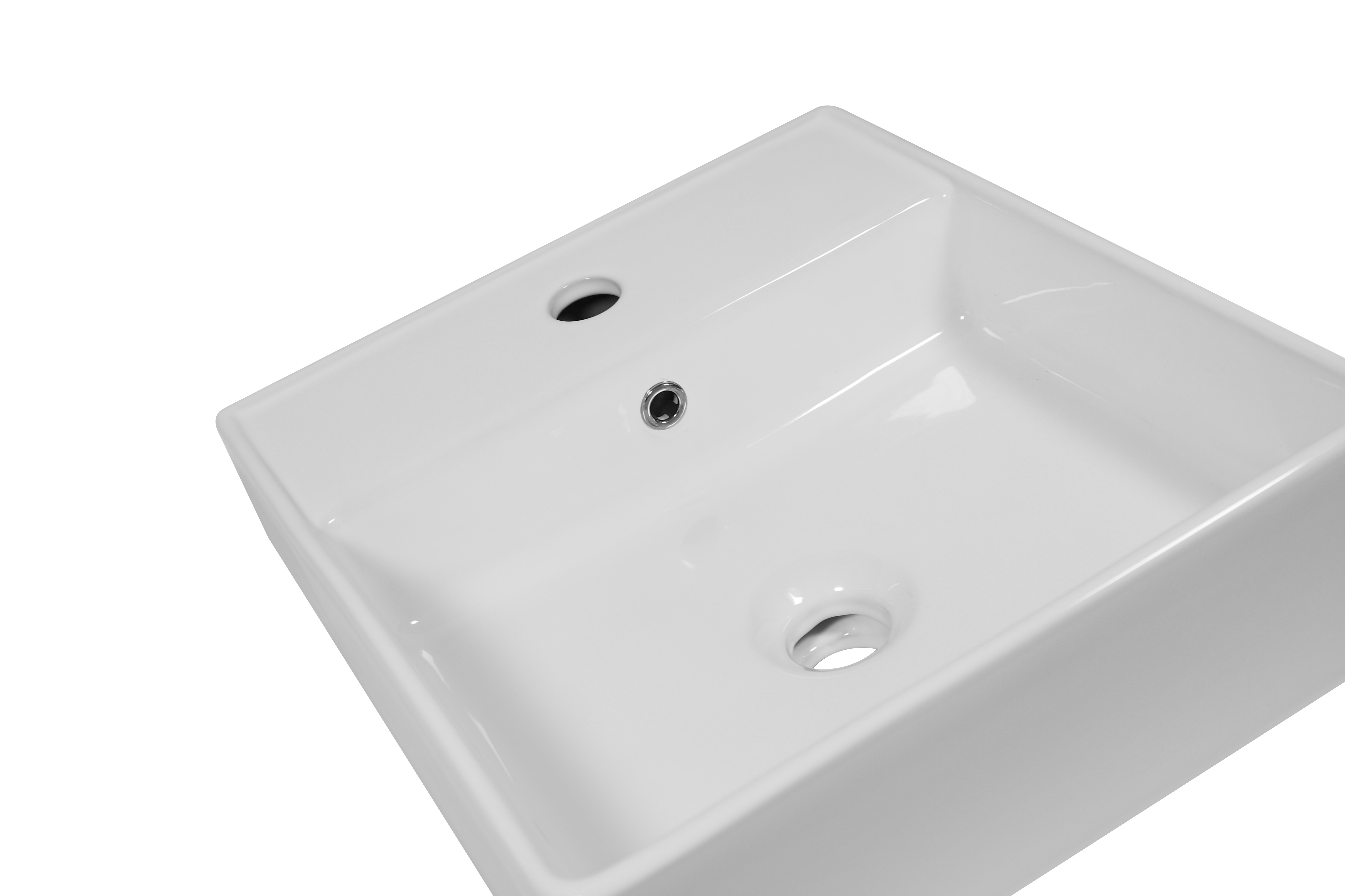 Vasque à poser céramique carré Square l.37 x P.42 cm blanc brillant - 4