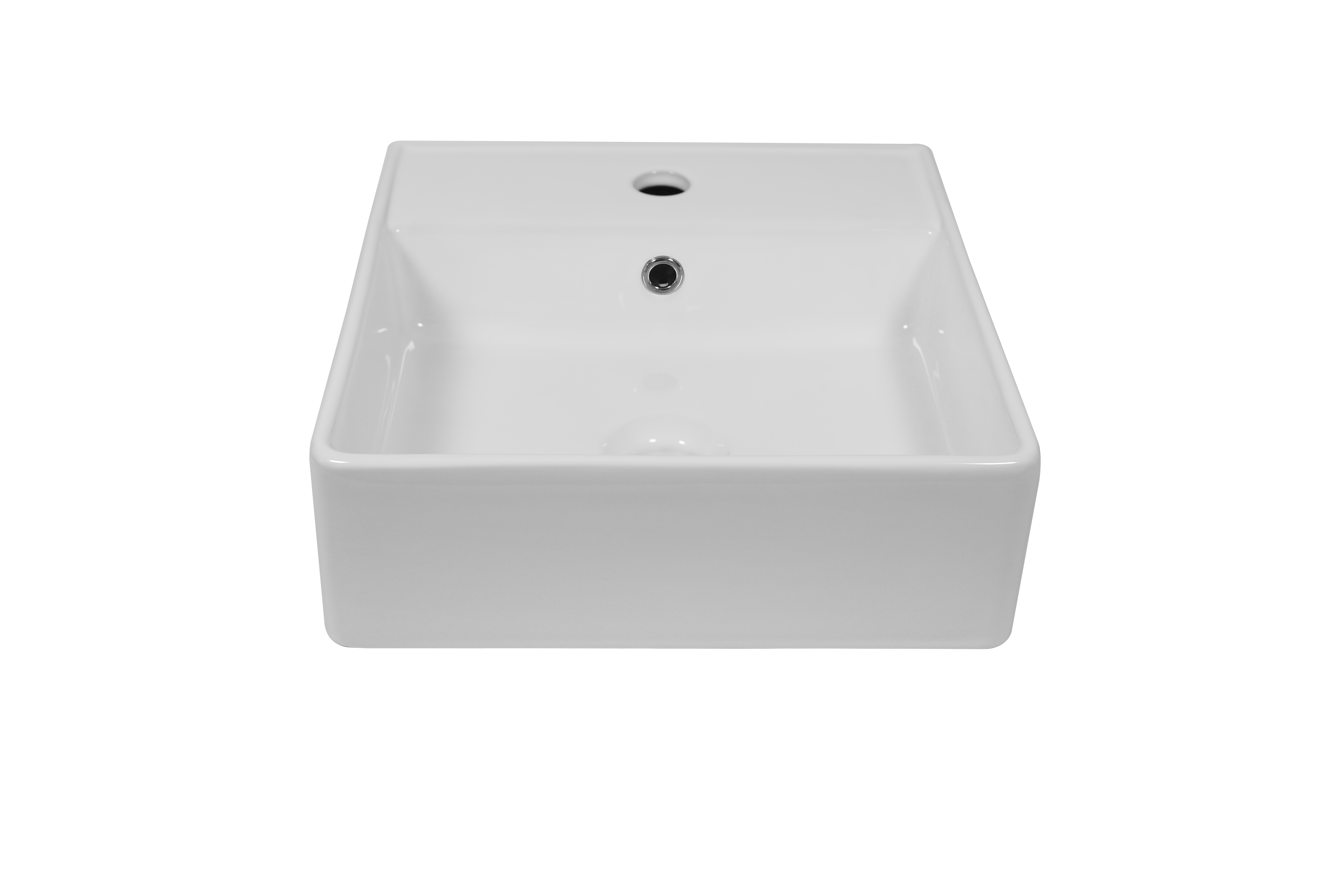 Vasque à poser céramique carré Square l.37 x P.42 cm blanc brillant - 3