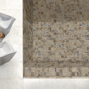 Carrelage extérieur effet pierre multicouleur beige Monastere   l.20 x L.20 cm