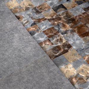 Carrelage mur extérieur/intérieur effet pierre multicouleur bleu Monastere 20X20