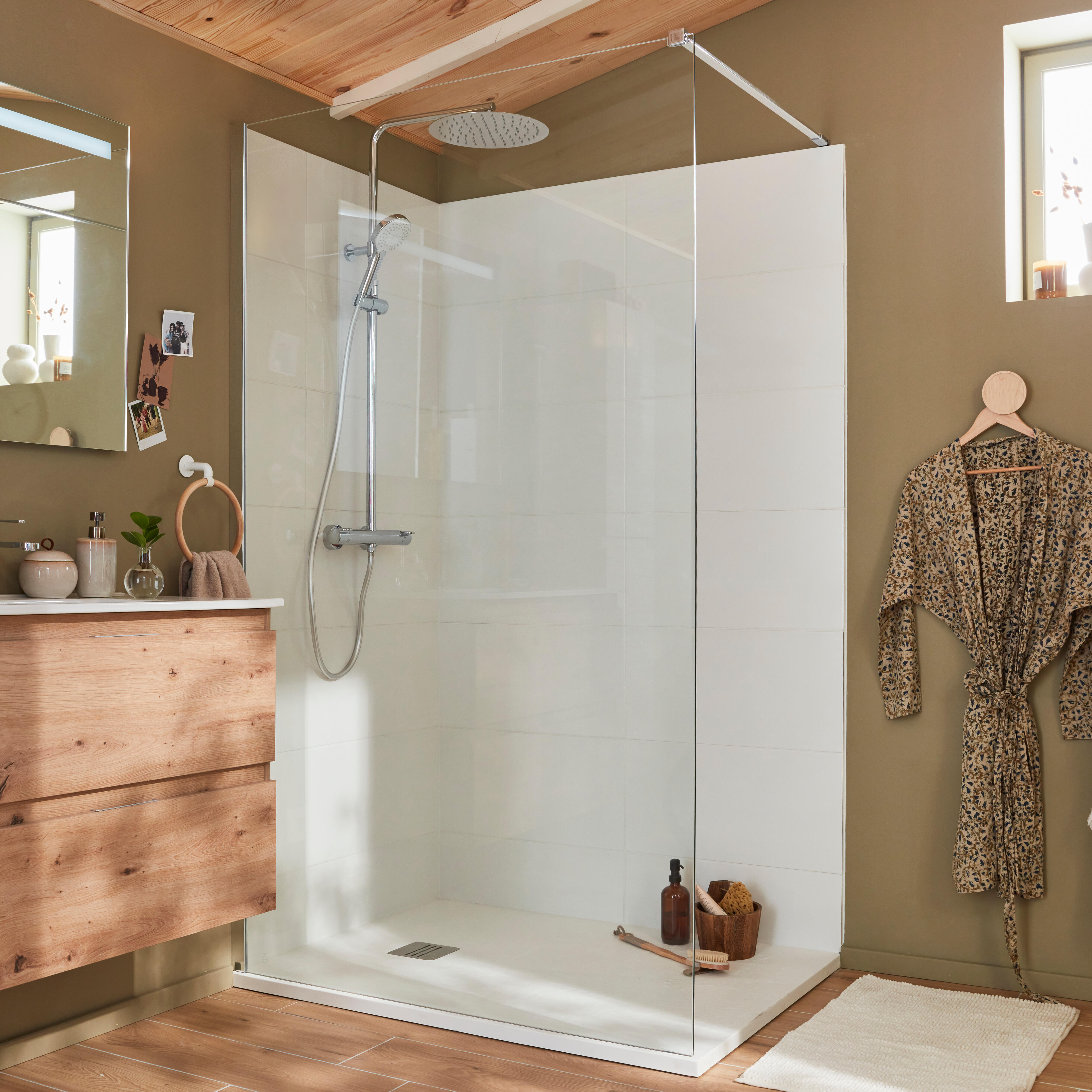 Columna de ducha termostática SENSEA Icone gris cromado - 3