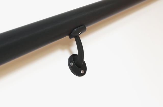 2 Supports en aluminium noir pour main courante Obapi