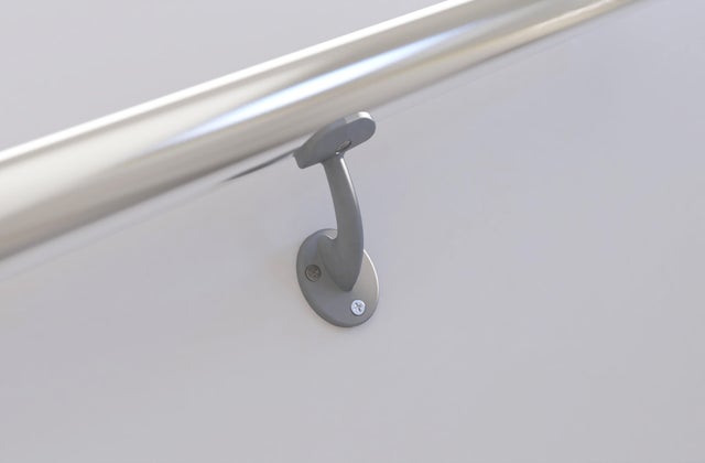 2 supports aluminium gris pour main courante OBAPI