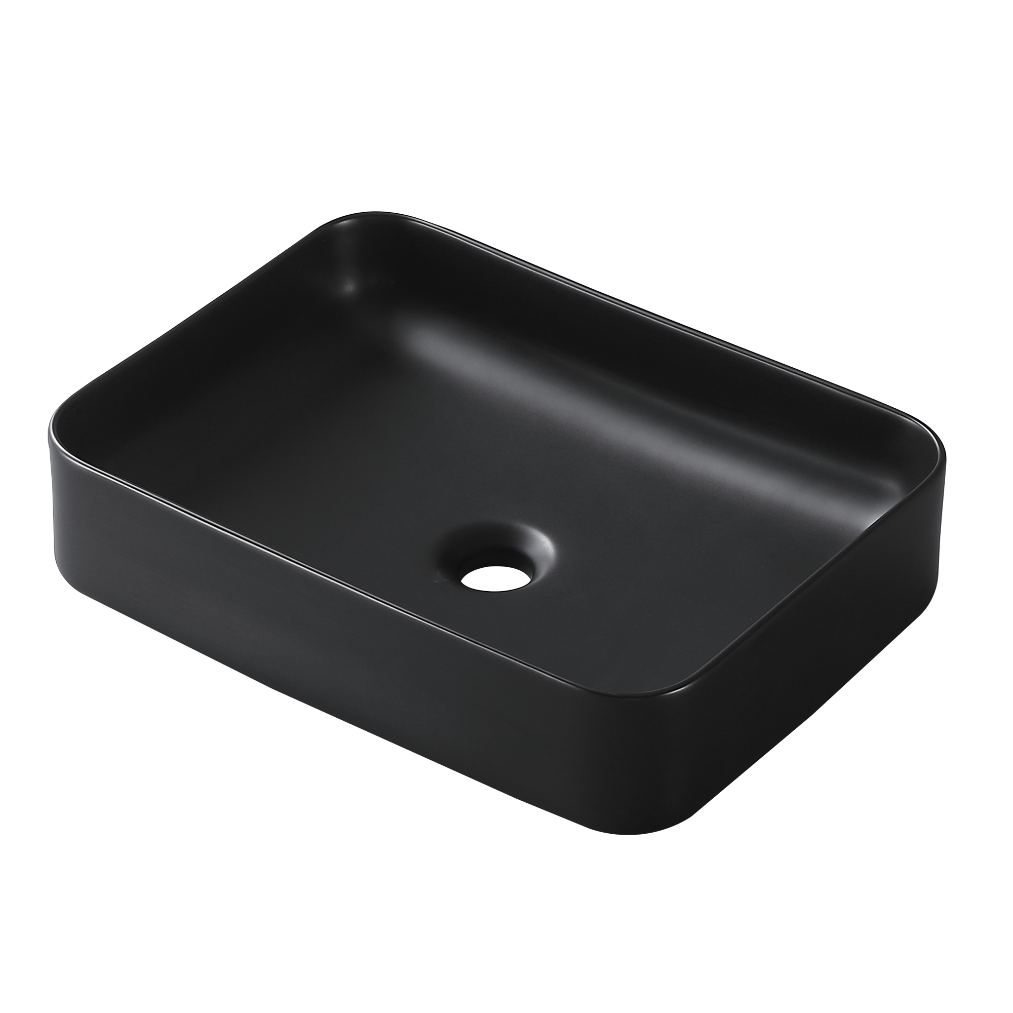 Vasque à poser céramique rectangulaire Studio H.12 x l.50 x P.36 cm noir mat - 3