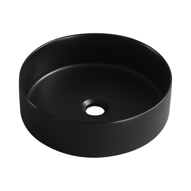 Lavatório de pousar 37x12 cm preto mate Studio