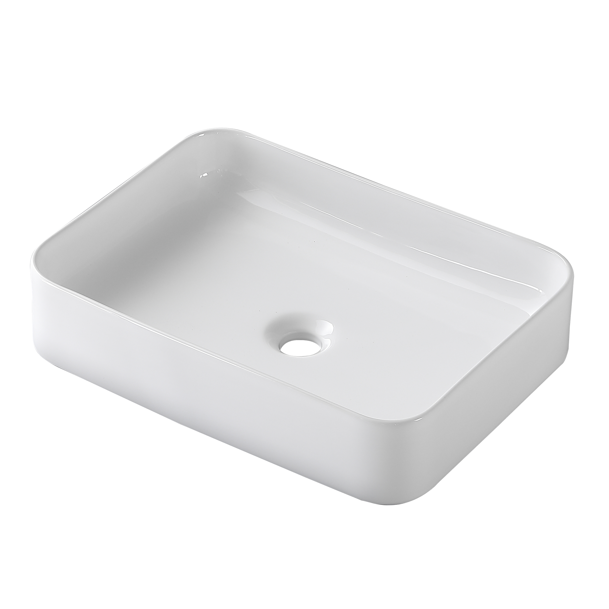 Vasque à poser céramique rectangulaire Studio l.50 x P.36 cm blanc brillant - 7