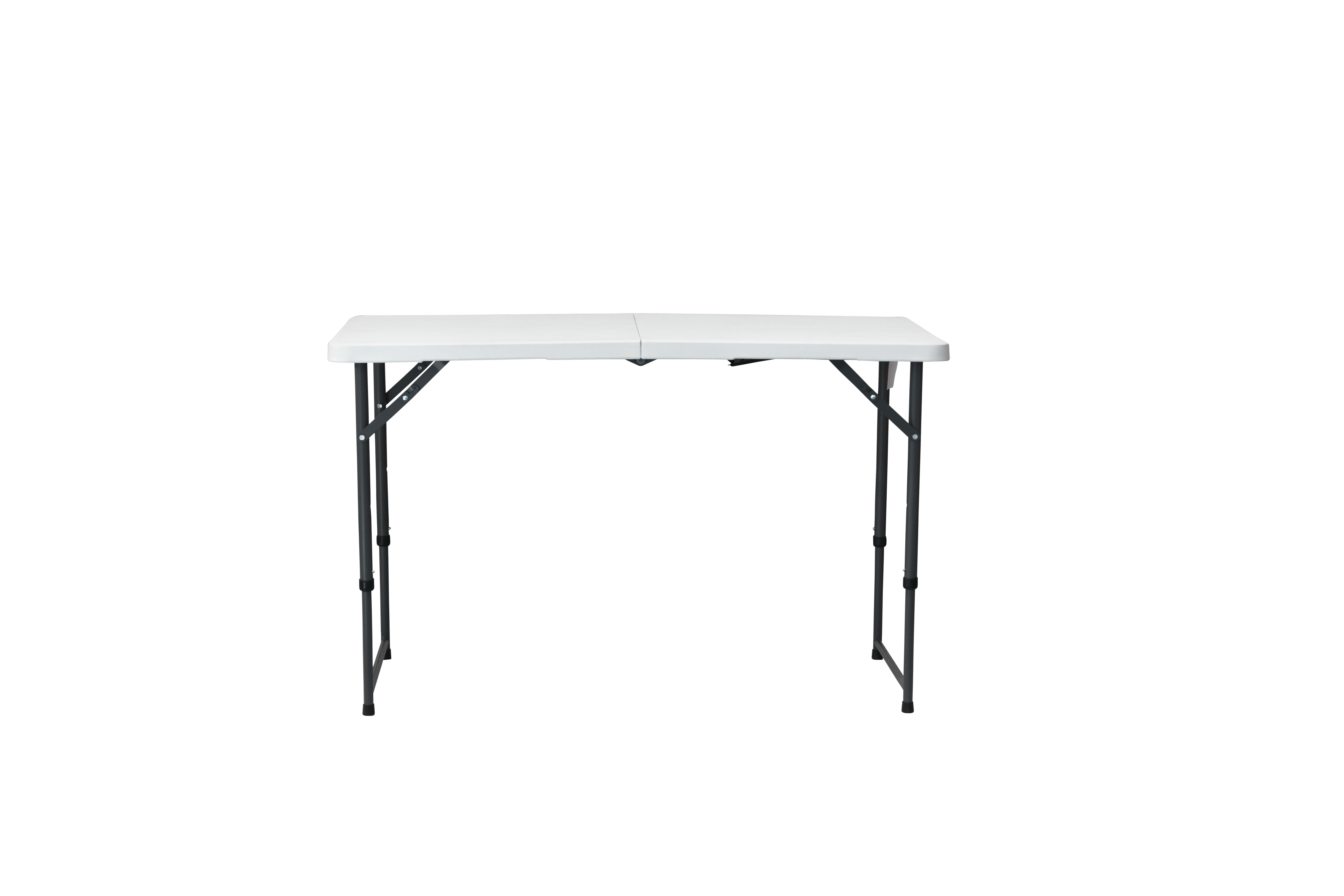 mesa catering de altura regulable de acero blanco de 60 x 74 x 120 cm