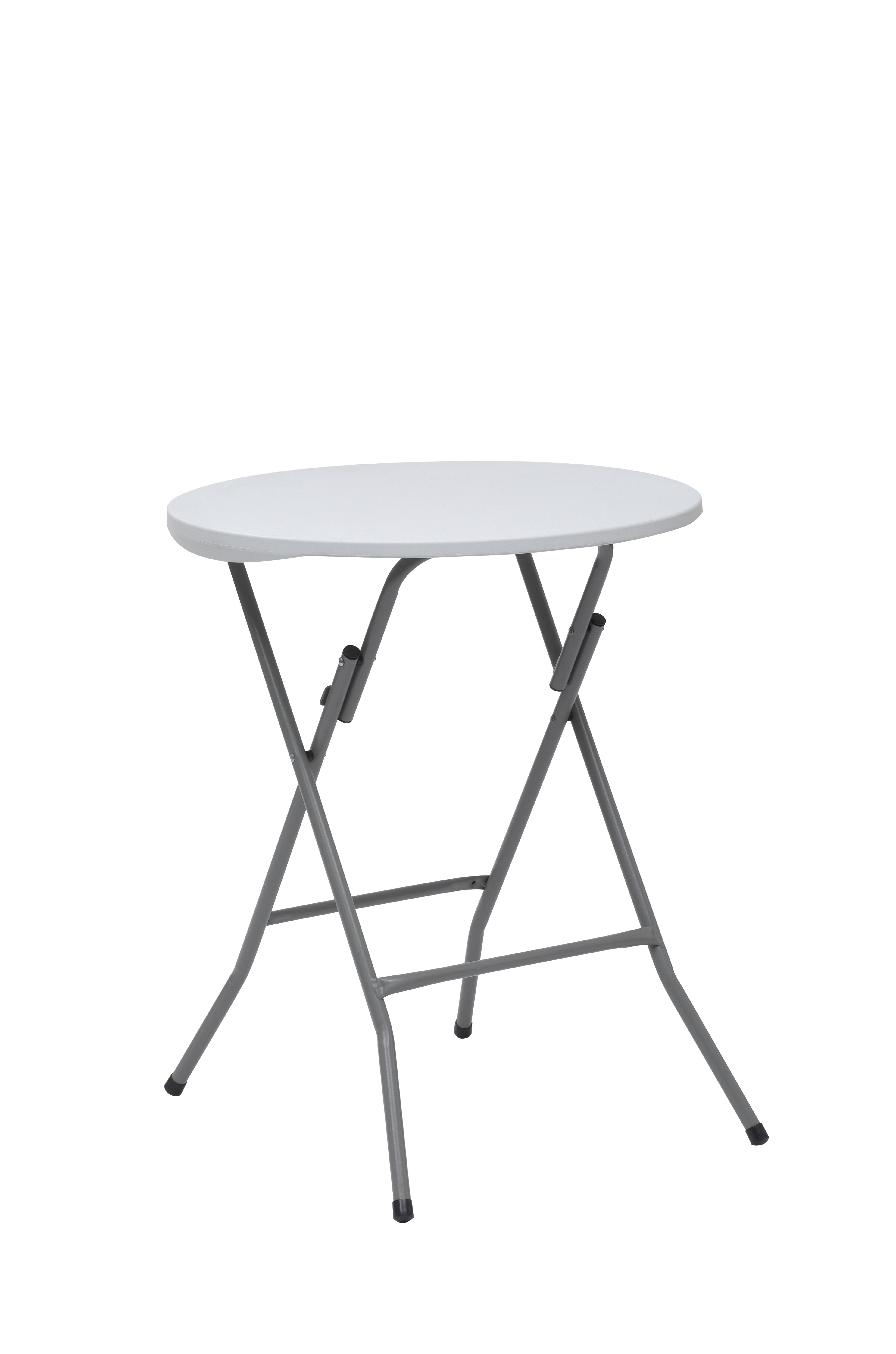 mesa catering de acero blanco de o 60 x 74 cm