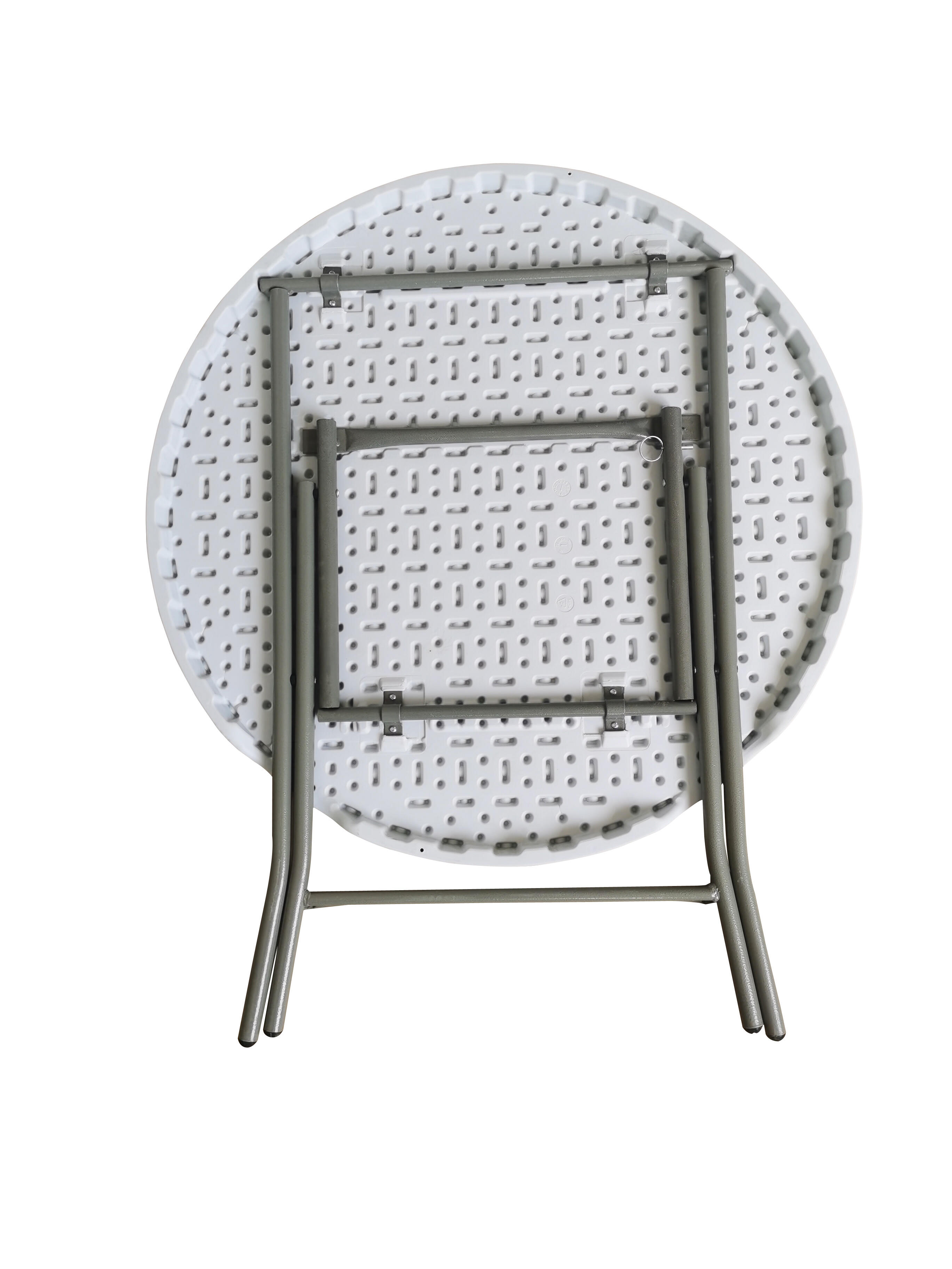 Mesa catering de acero blanco de ø 80 x 74 cm