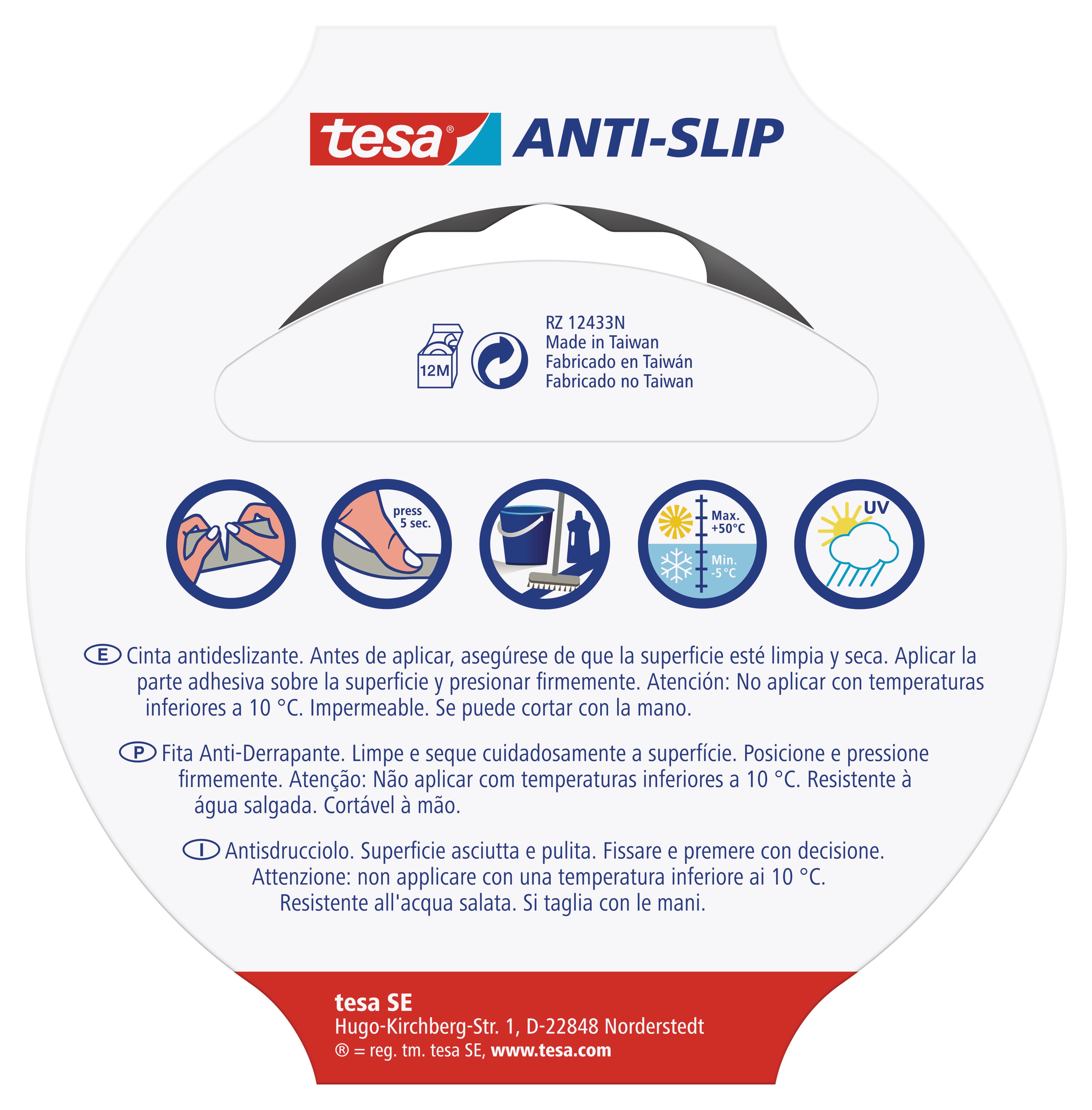 Fita antiderrapante tesa 5mx25mm preta - 4