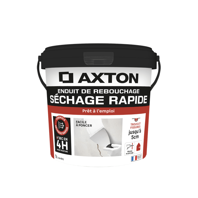 Enduit de rebouchage en pâte Séchage rapide AXTON blanc 1 L