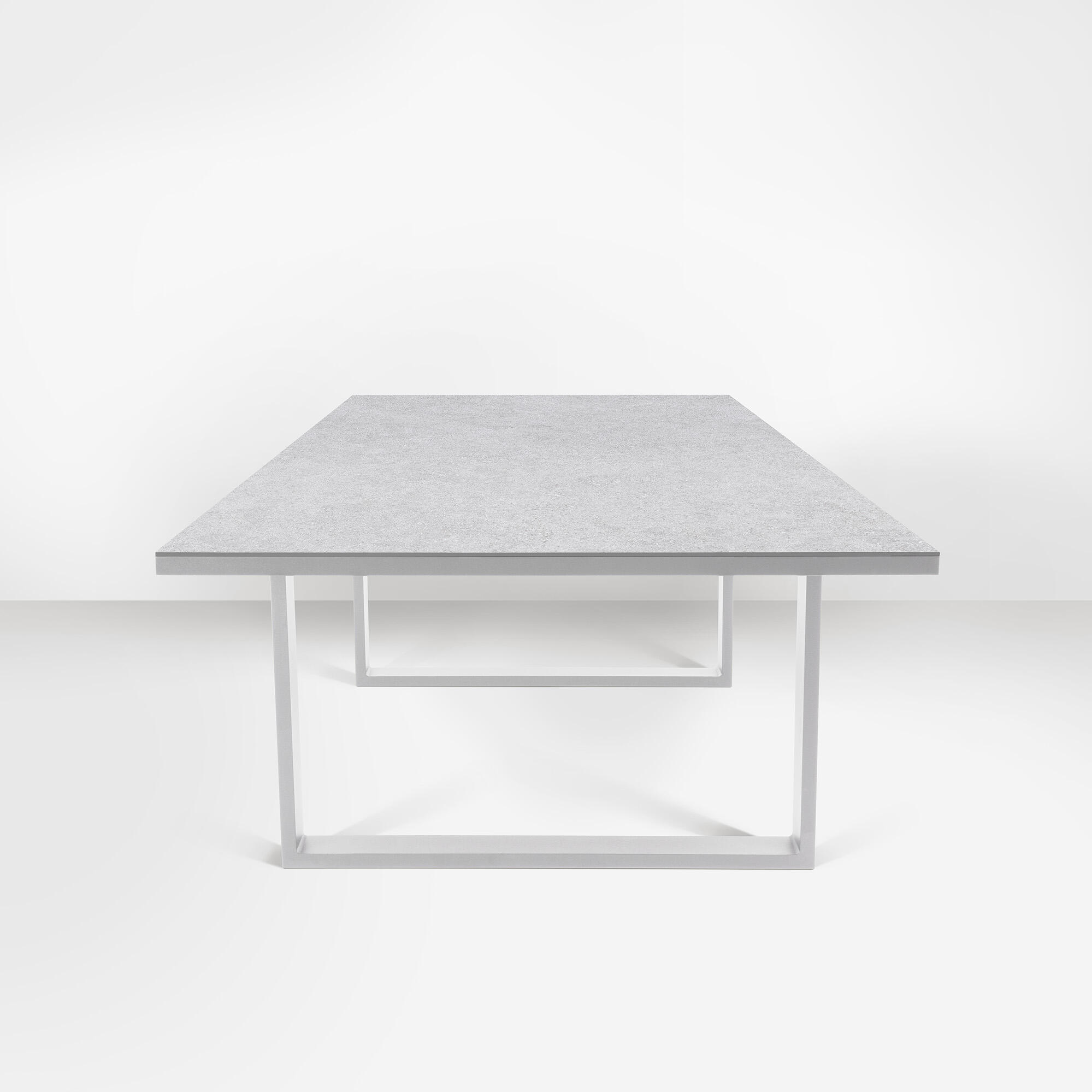 Mesa de jardín de aluminio y cerámica new kore blanco de 100x73x220 cm