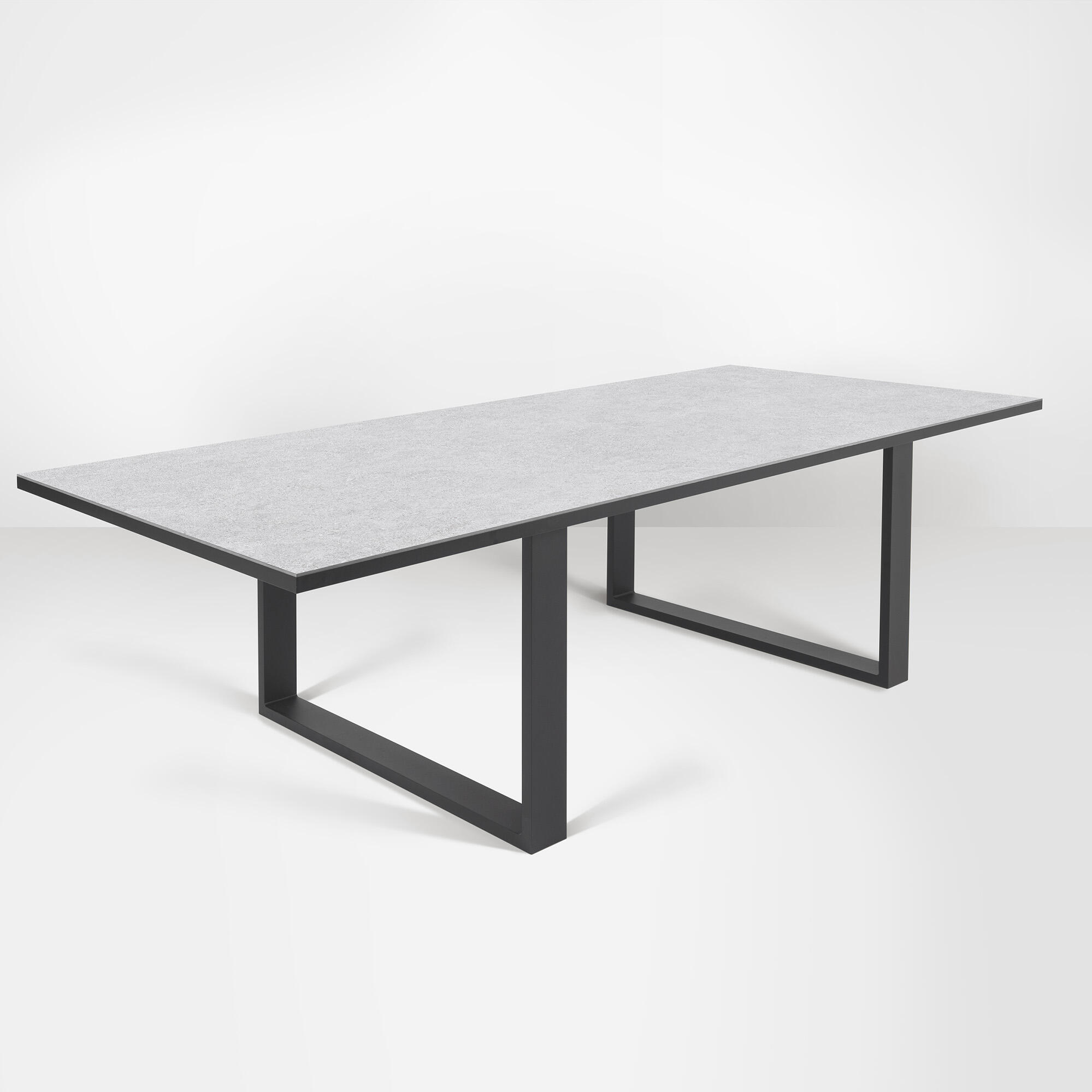 Mesa de jardín de aluminio y cerámica new kore antracita de 100x73x220 cm