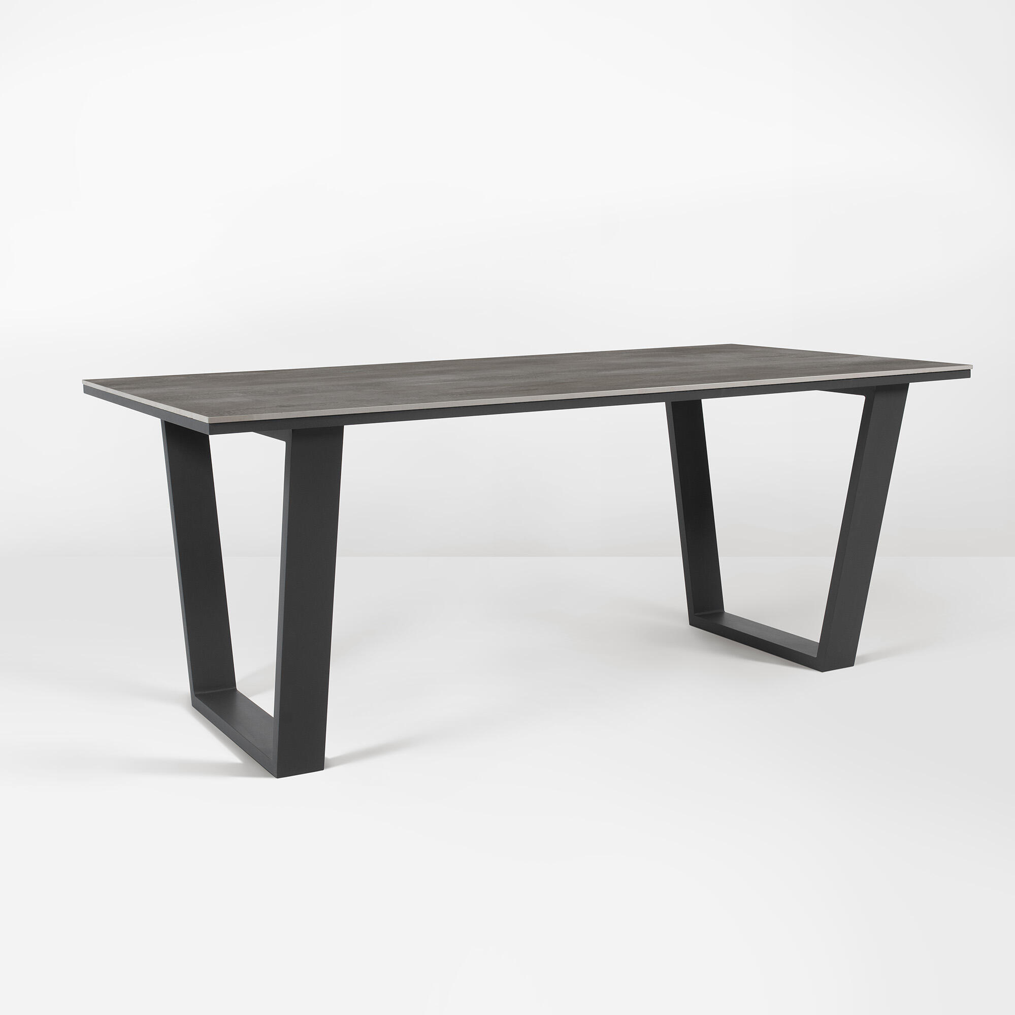 Mesa de jardín de aluminio y cerámica guiza xxl antracita de 100x74x220 cm