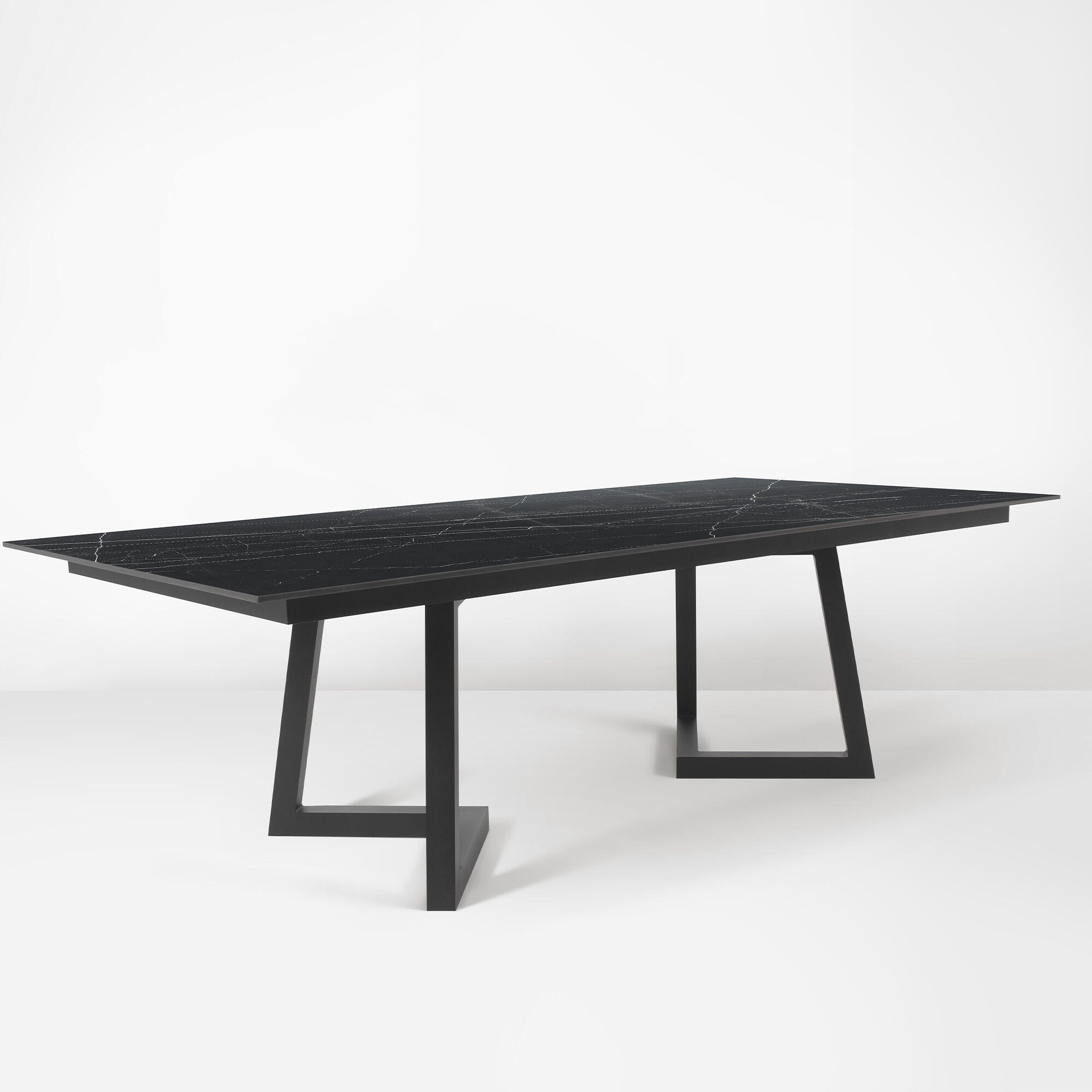 mesa de jardin de aluminio y ceramica itaca xxl antracita de 120x73x260 cm