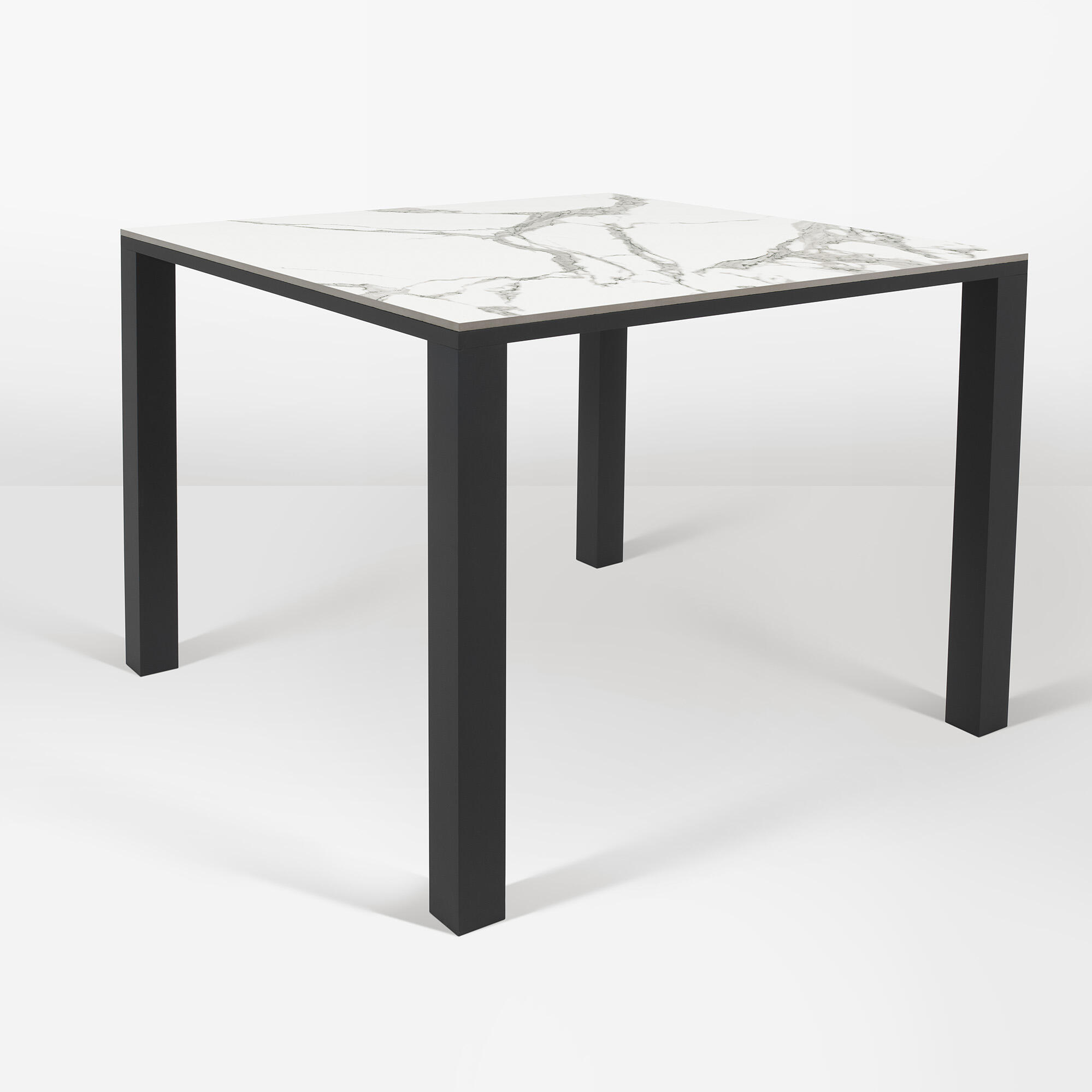 Mesa auxiliar de jardín de aluminioy cerámica mika antracita de 90x72x90 cm