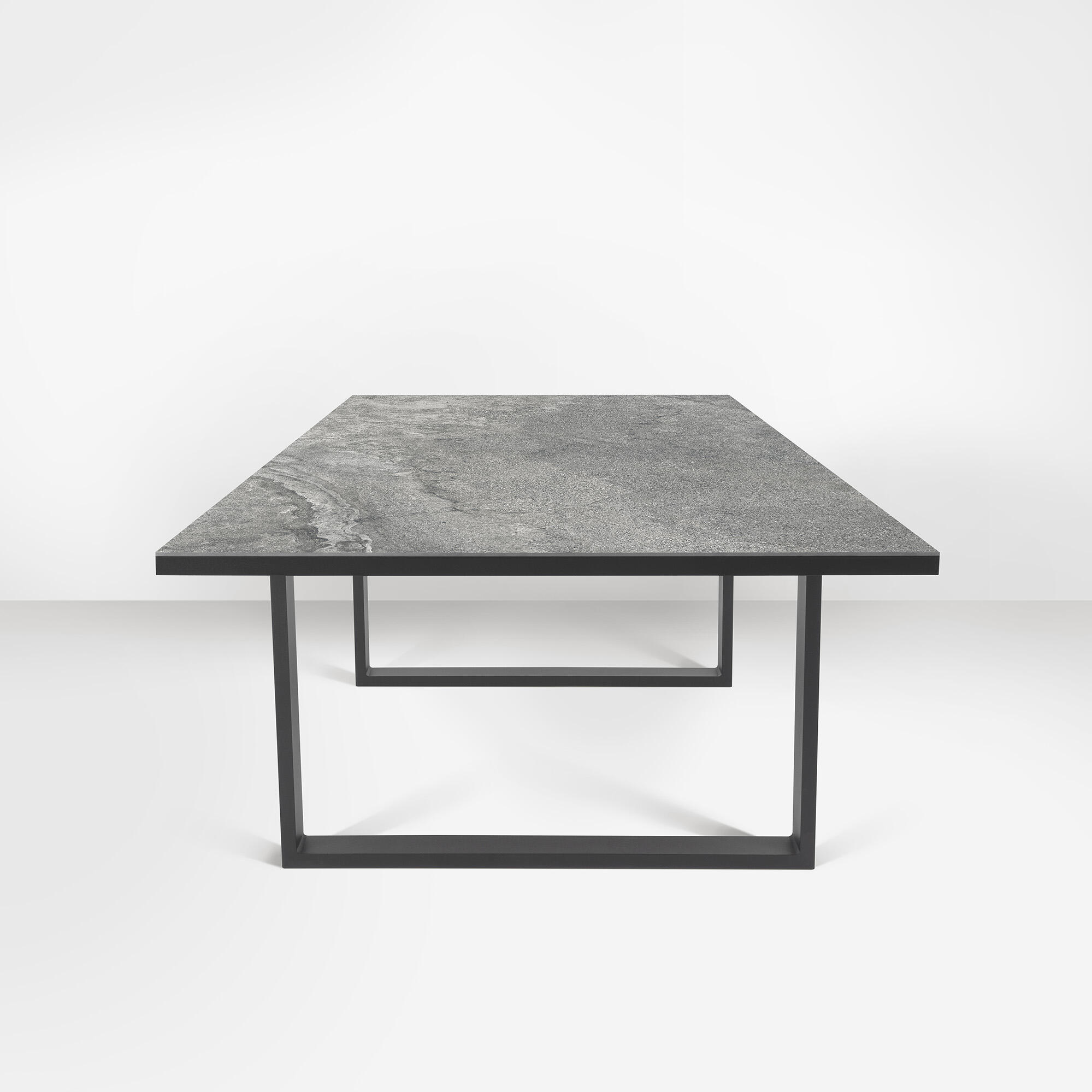 Mesa de jardín de aluminio y cerámica new kore antracita de 90x73x180 cm