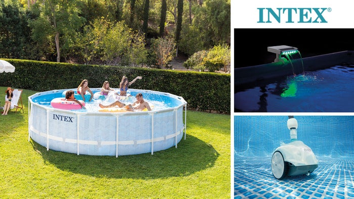 Kit d'entretien de piscines épuisette + balai Intex - Blanc au meilleur  prix