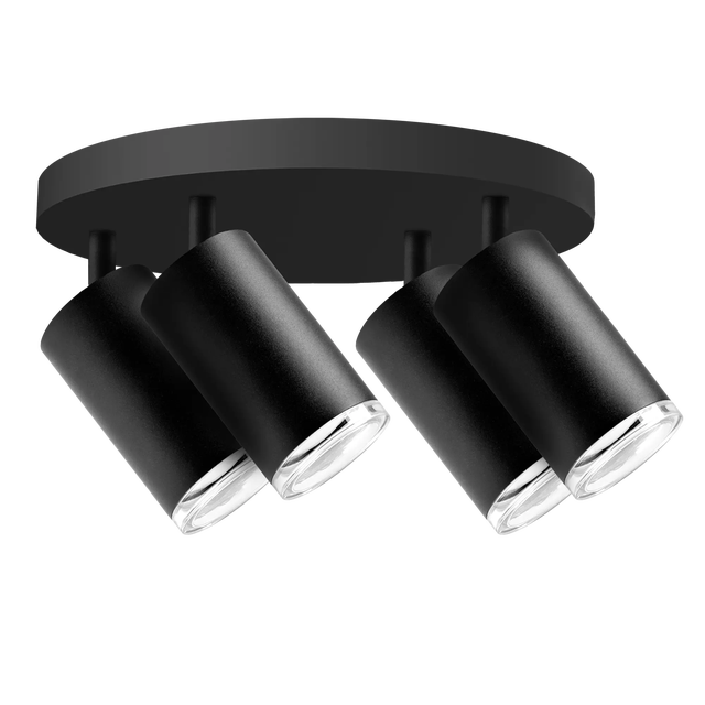 Plafon Turyn czarny 4 x GU10 IP44 LED Goldlux