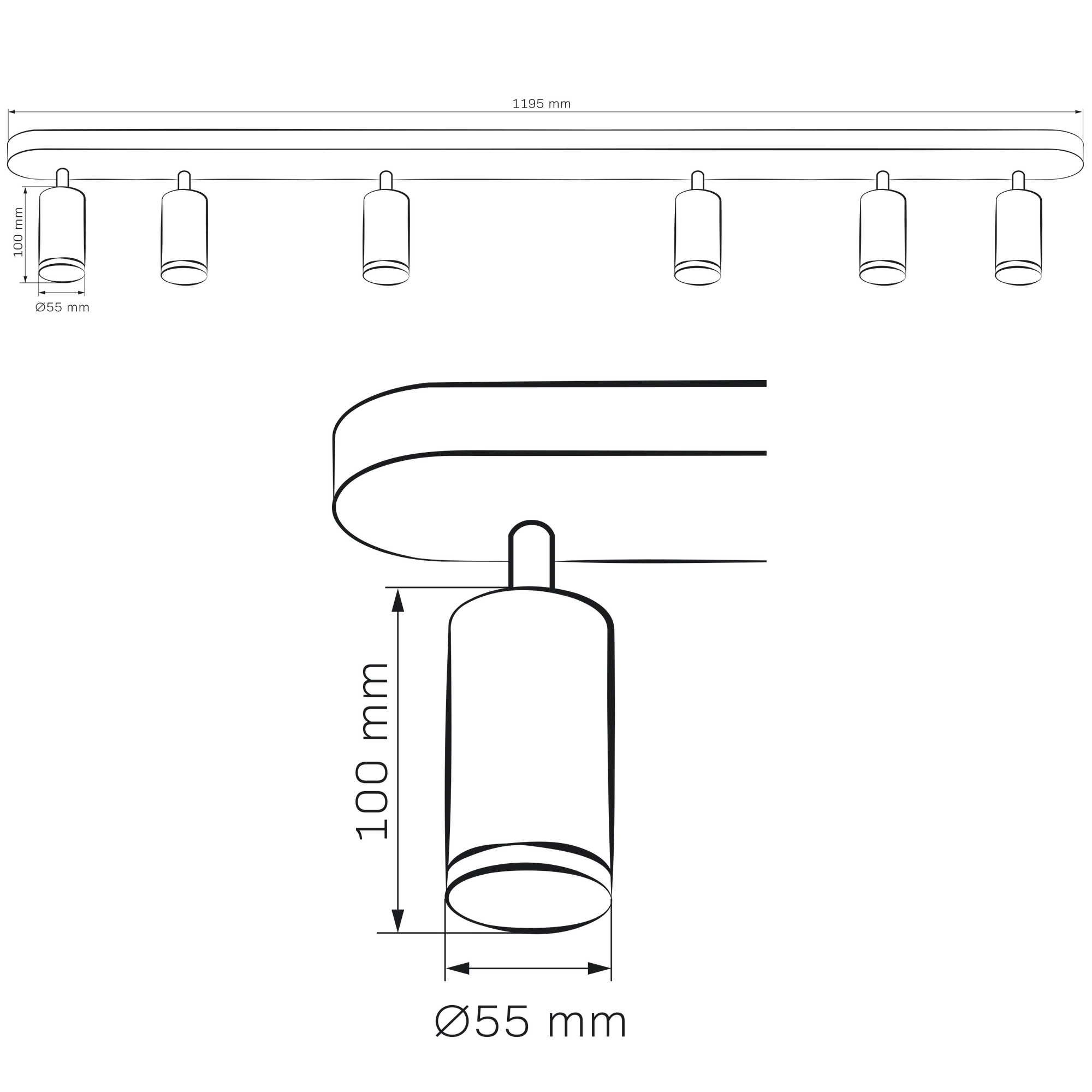 Listwa reflektorowa Turyn czarna 6 x GU10 IP44 LED Goldlux - 4