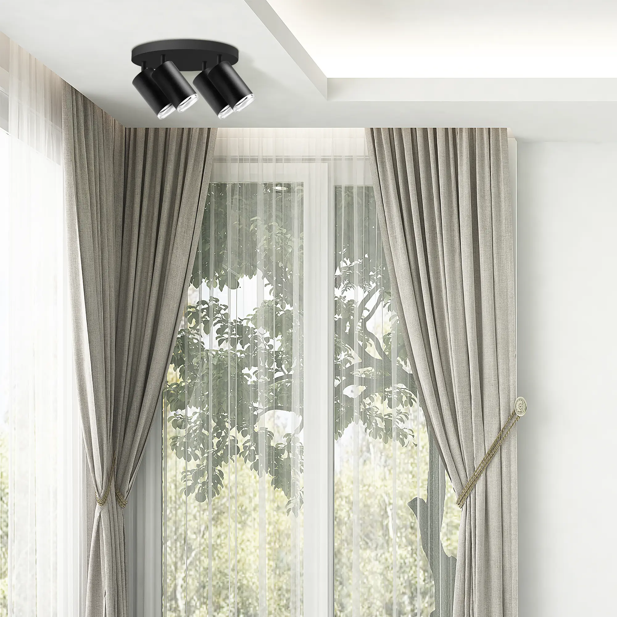 Plafon Turyn czarny 4 x GU10 IP44 LED Goldlux - 3