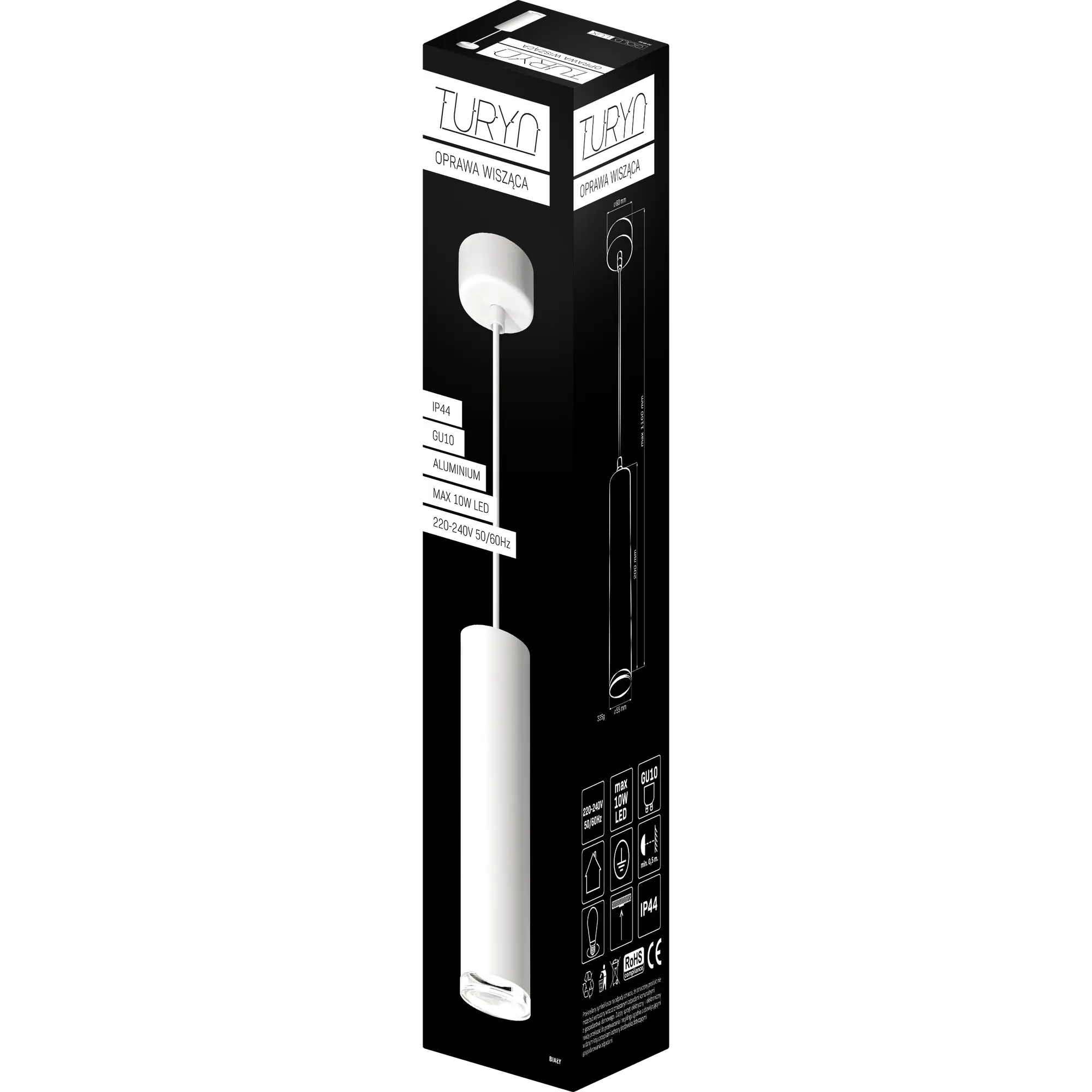 Lampa wisząca łazienkowa Turyn biała GU10 IP44 Goldlux - 5