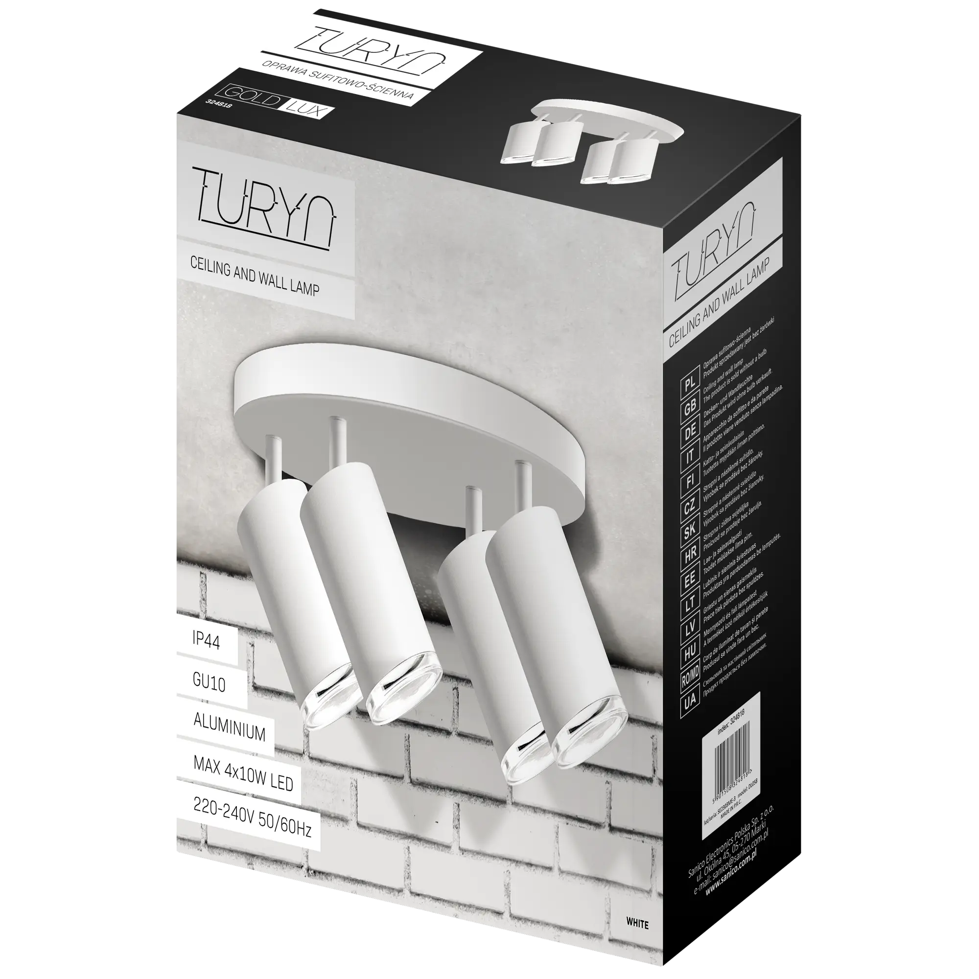 Plafon Turyn biały 4 x GU10 IP44 LED Goldlux - 7
