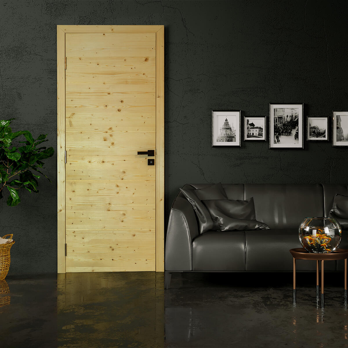 Bloc-porte fin de chantier épicéa Anna 204 x 83cm, poussant droit - 3