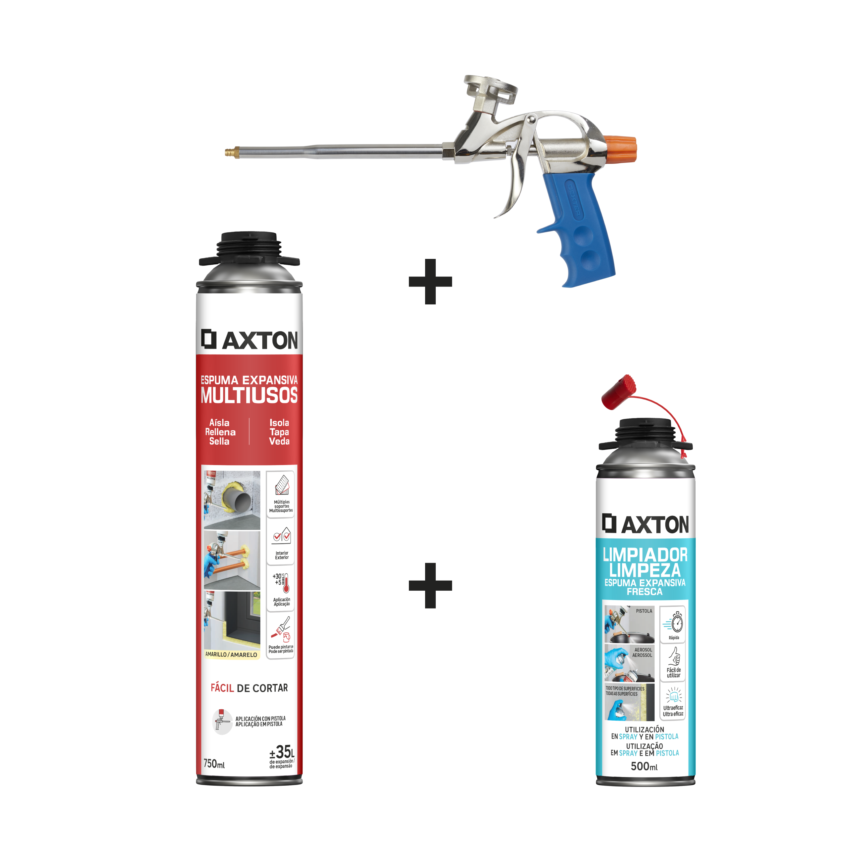 Espuma expansiva poliuretano multiusos para pistola 750 ml Axton - 8
