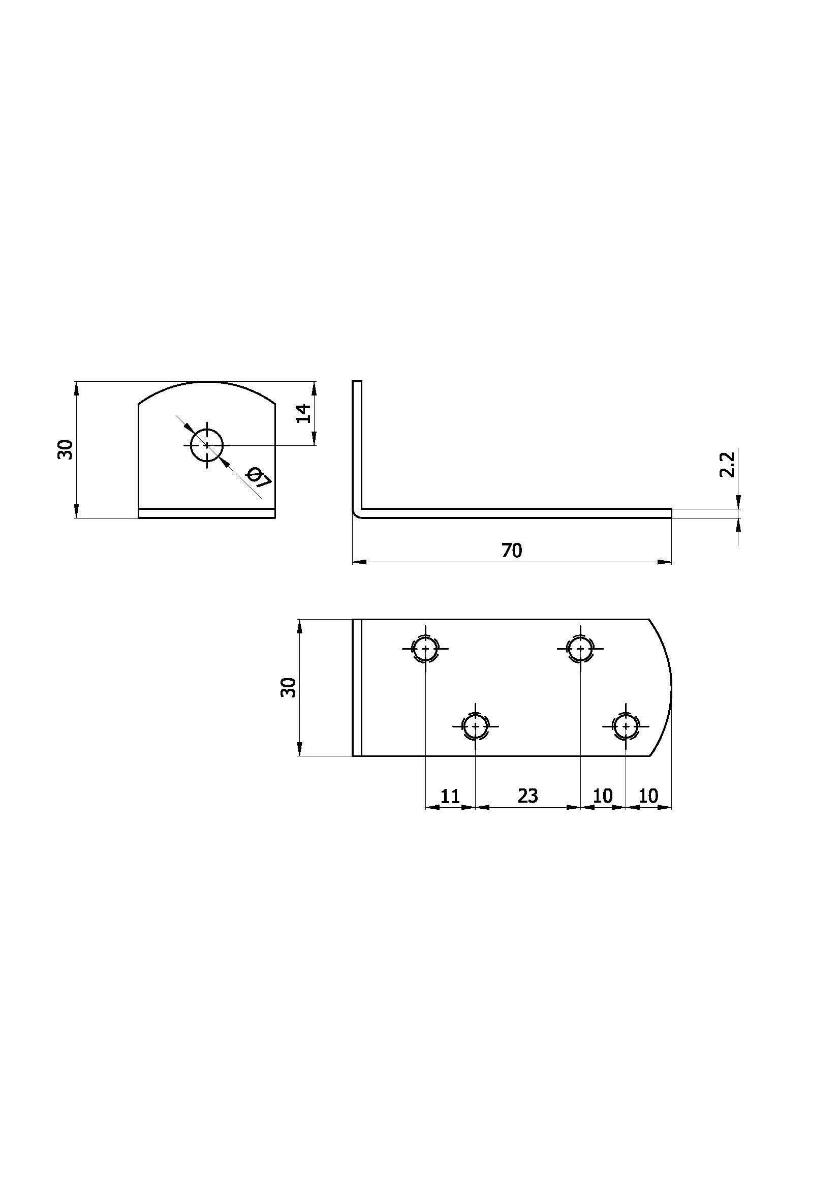 Piastra angolare STANDERS in acciaio zincato grigio L 70 x H 30 X Sp 2 mm - 2