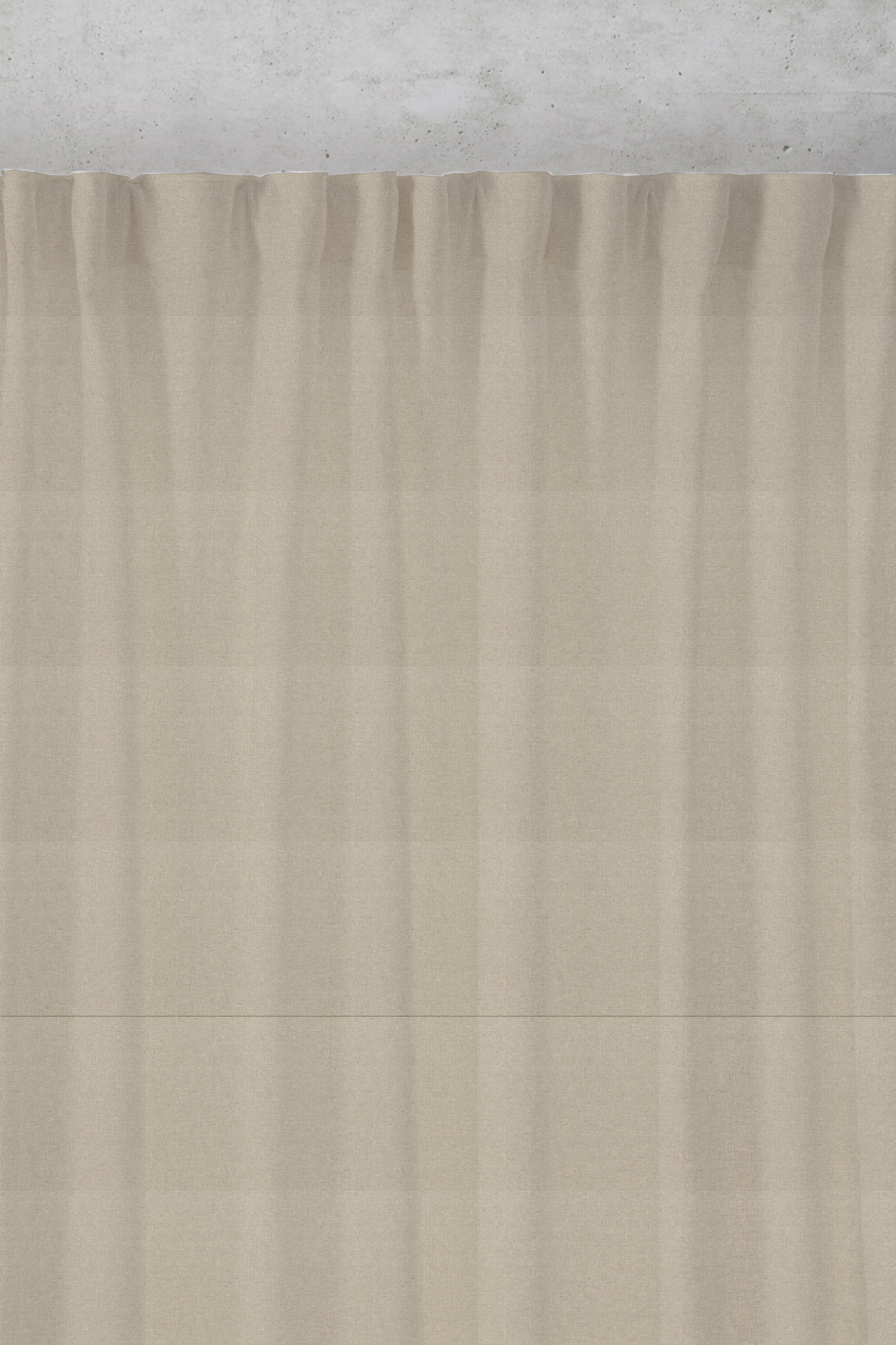 Visillo cinta frunce, trabillas alma lino liso beige natural de 140x280cm