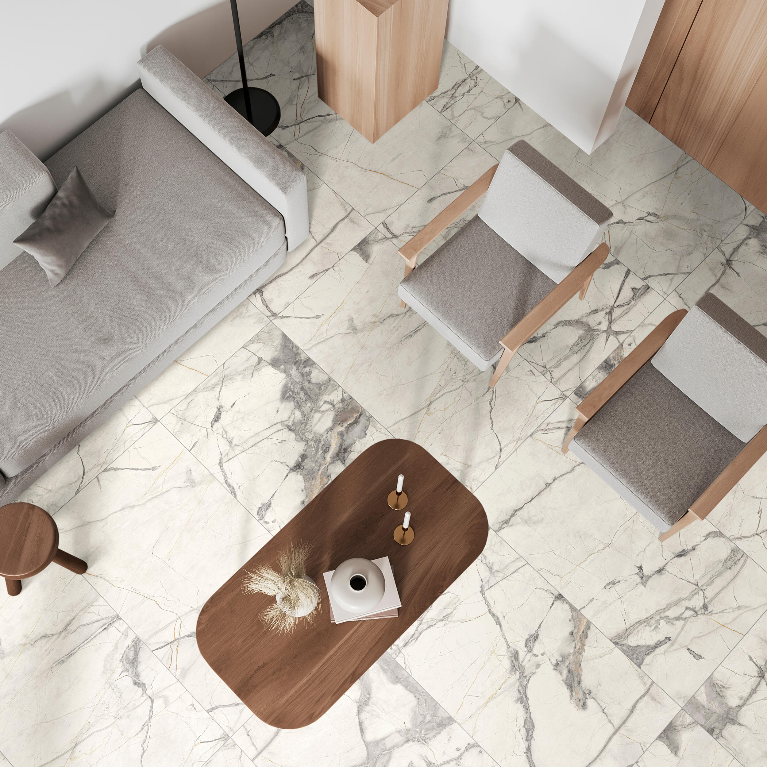 Suelo porcelánico ng iconic efecto mármol blanco 120x60 cm c1