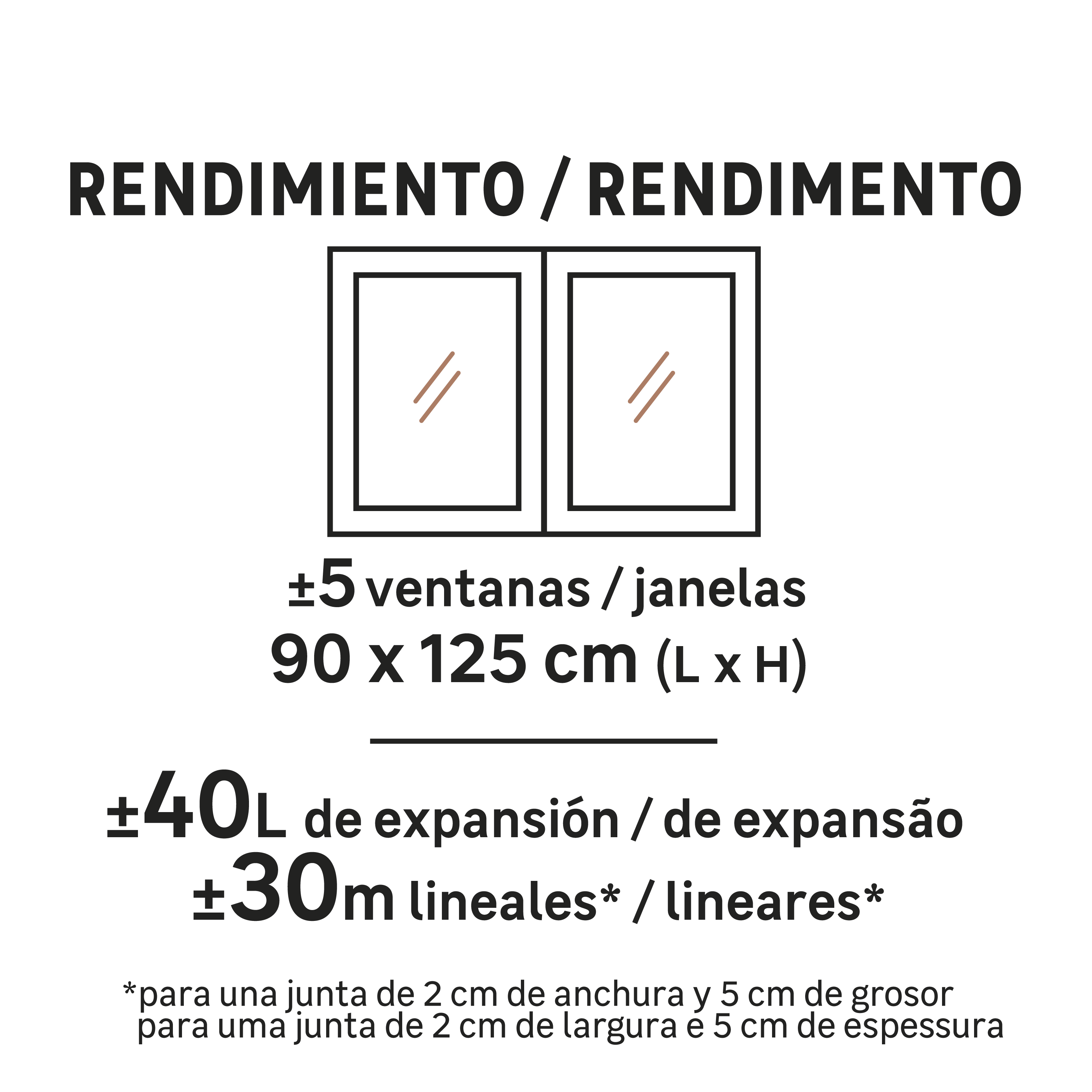 Espuma de poliuretano AXTON 750 ml para ventanas en color amarillo. Tiempo de secado 30 minutos. Aplicación con pistola. - 5