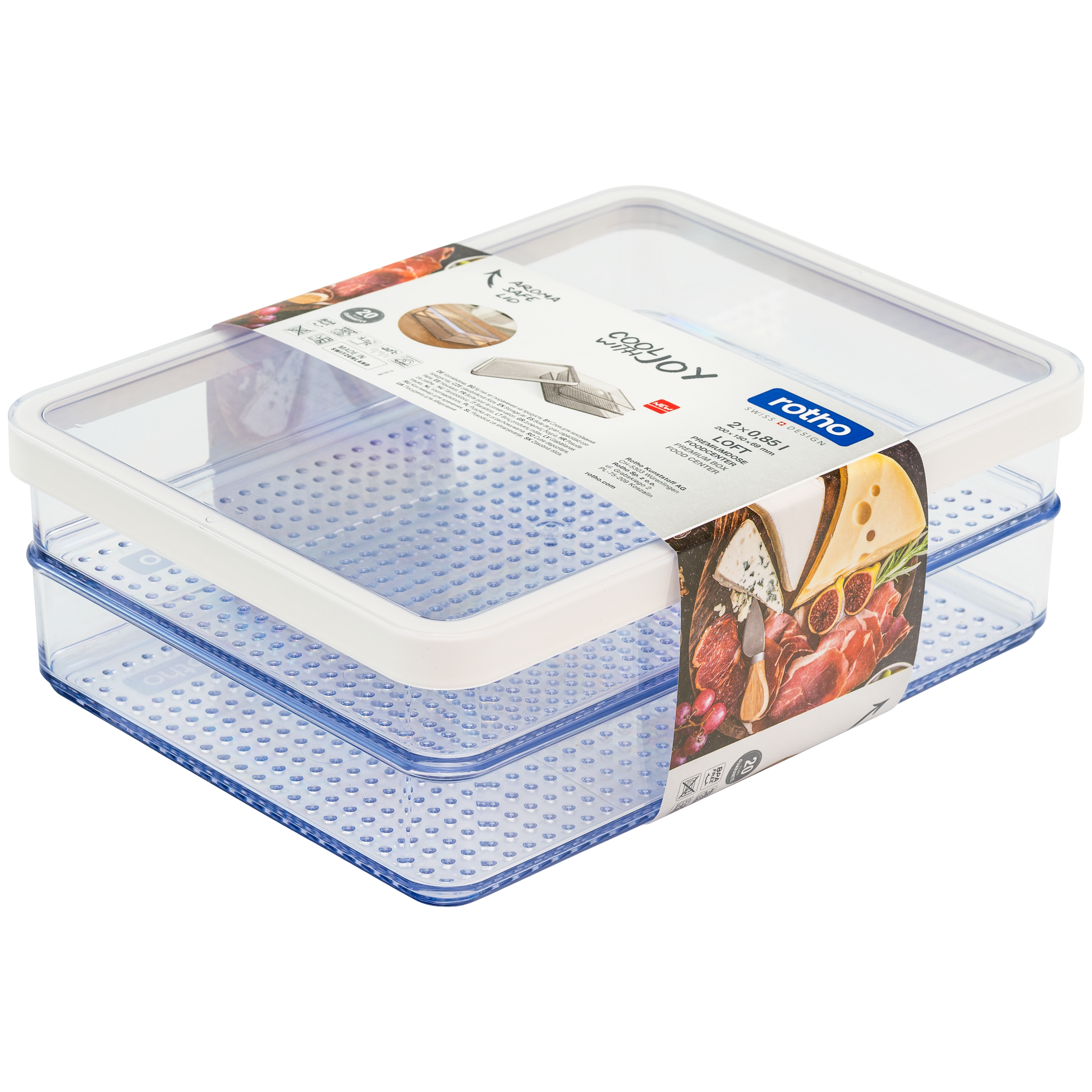 Pojemnik kuchenny na żywność Loft Premium 2 x 0.85 l Rotho