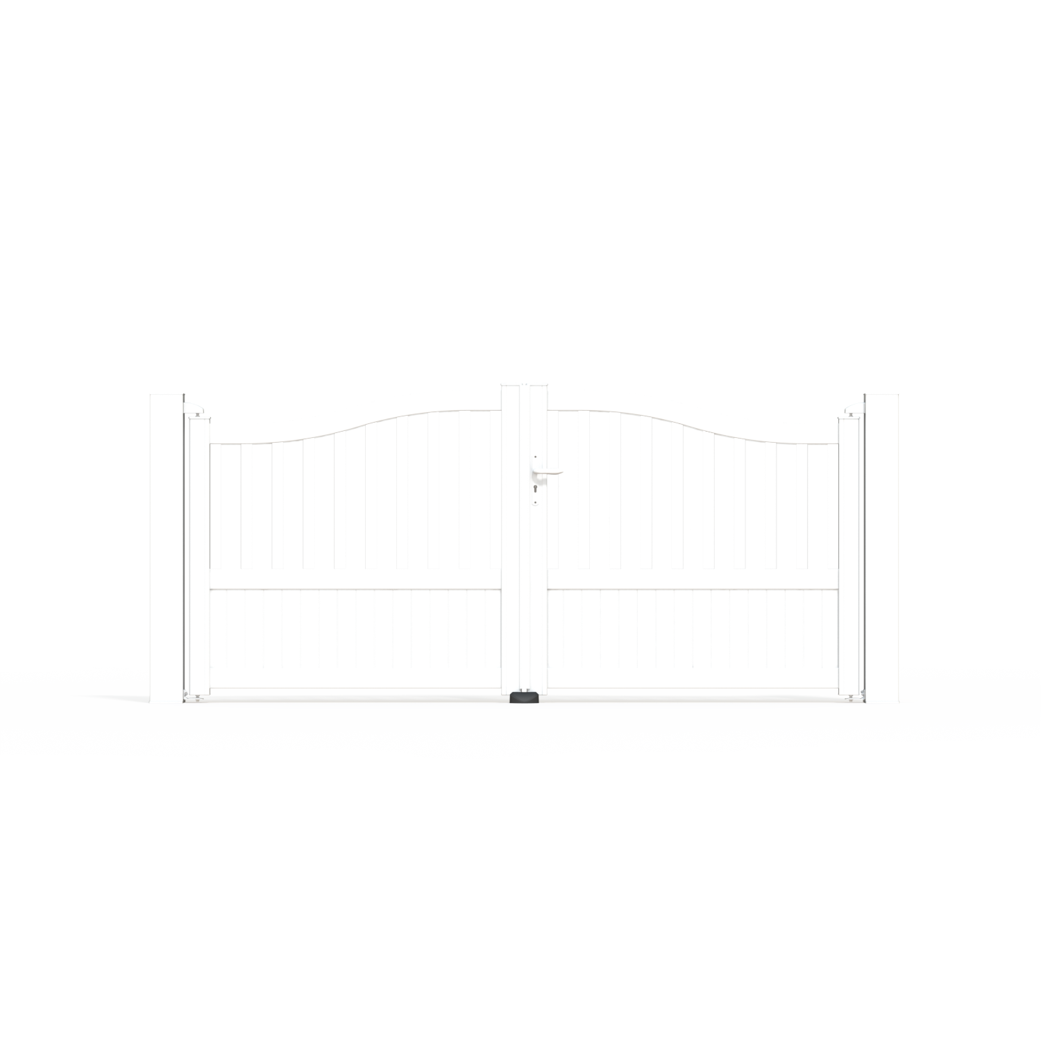 Portail battant aluminium Moellan blanc Klos up!, l.299 x H.140 cm - 2