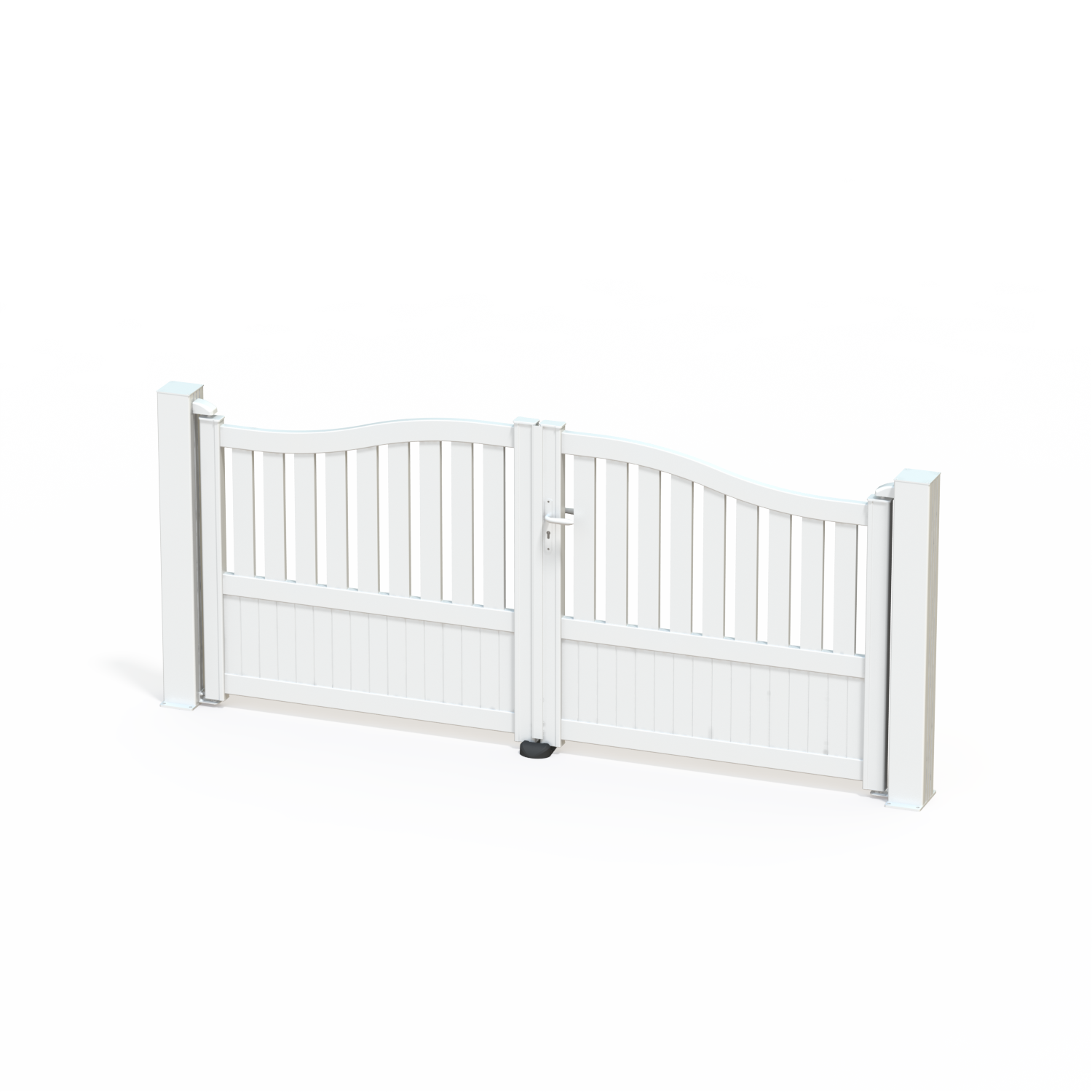 Portail battant aluminium Moellan blanc Klos up!, l.299 x H.140 cm - 3