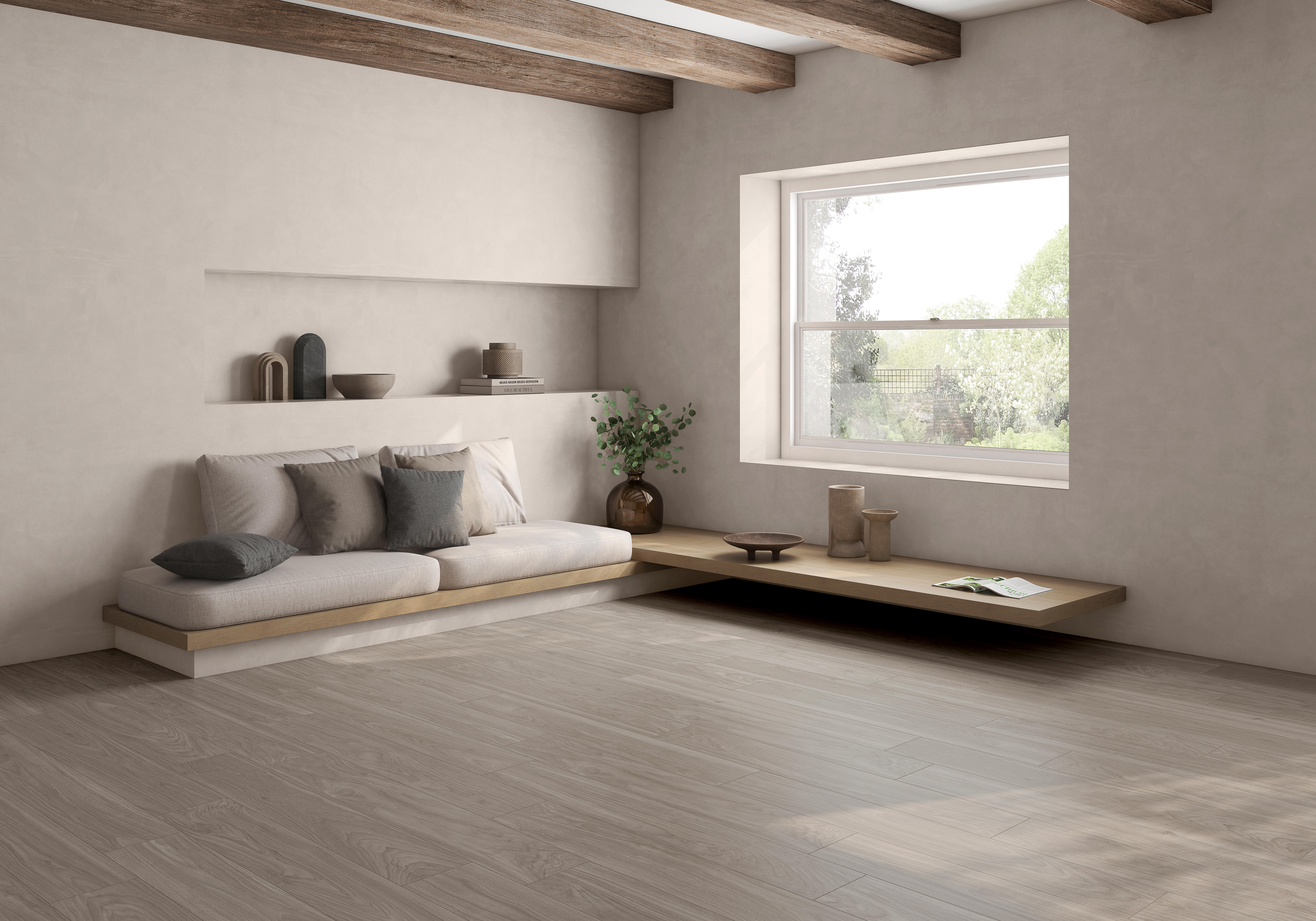 Suelo cerámico noce efecto madera gris 20x120 cm c1